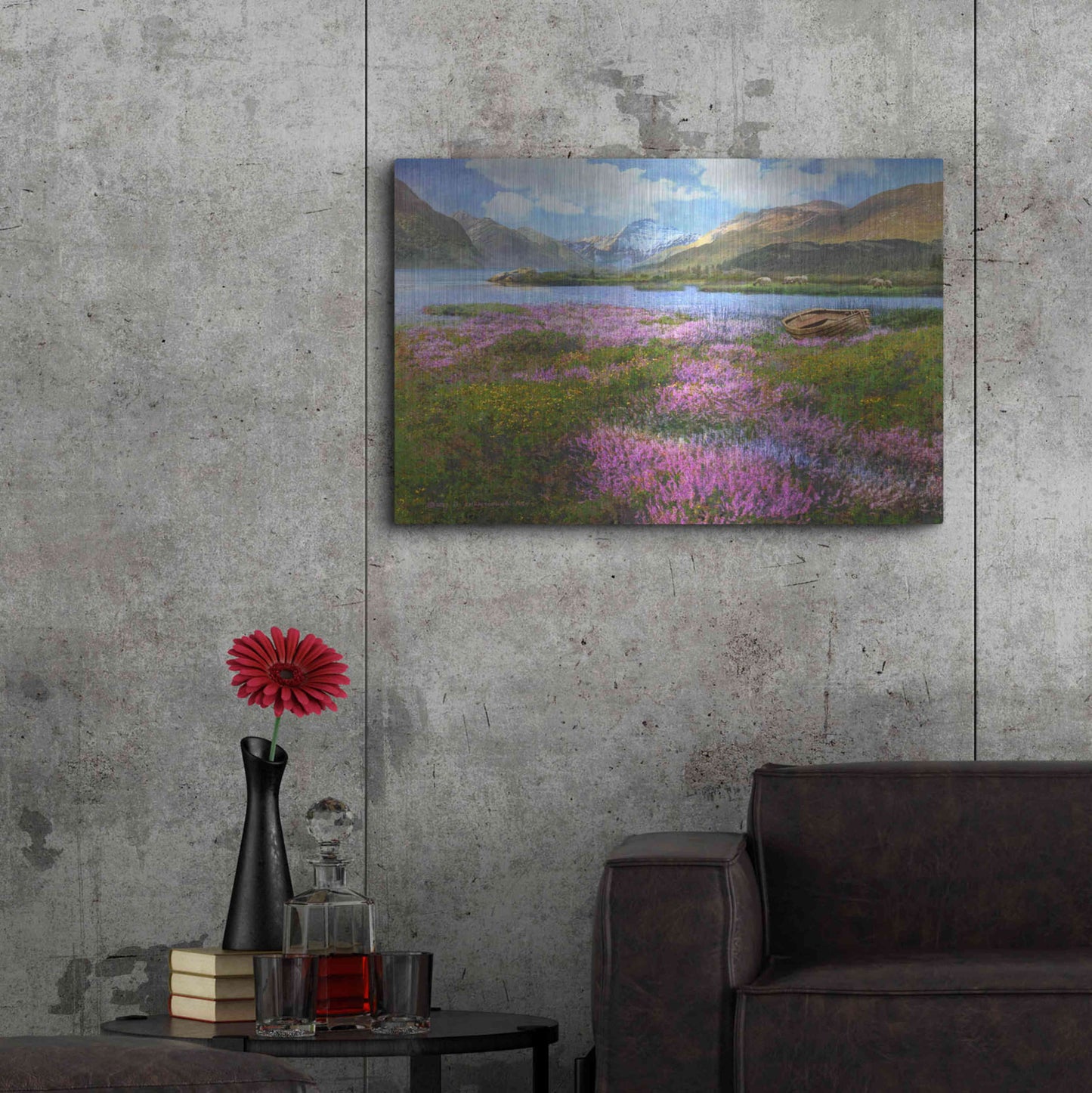 Luxe Metal Art 'Heather Scotland' by Chris Vest, Metal Wall Art,36x24