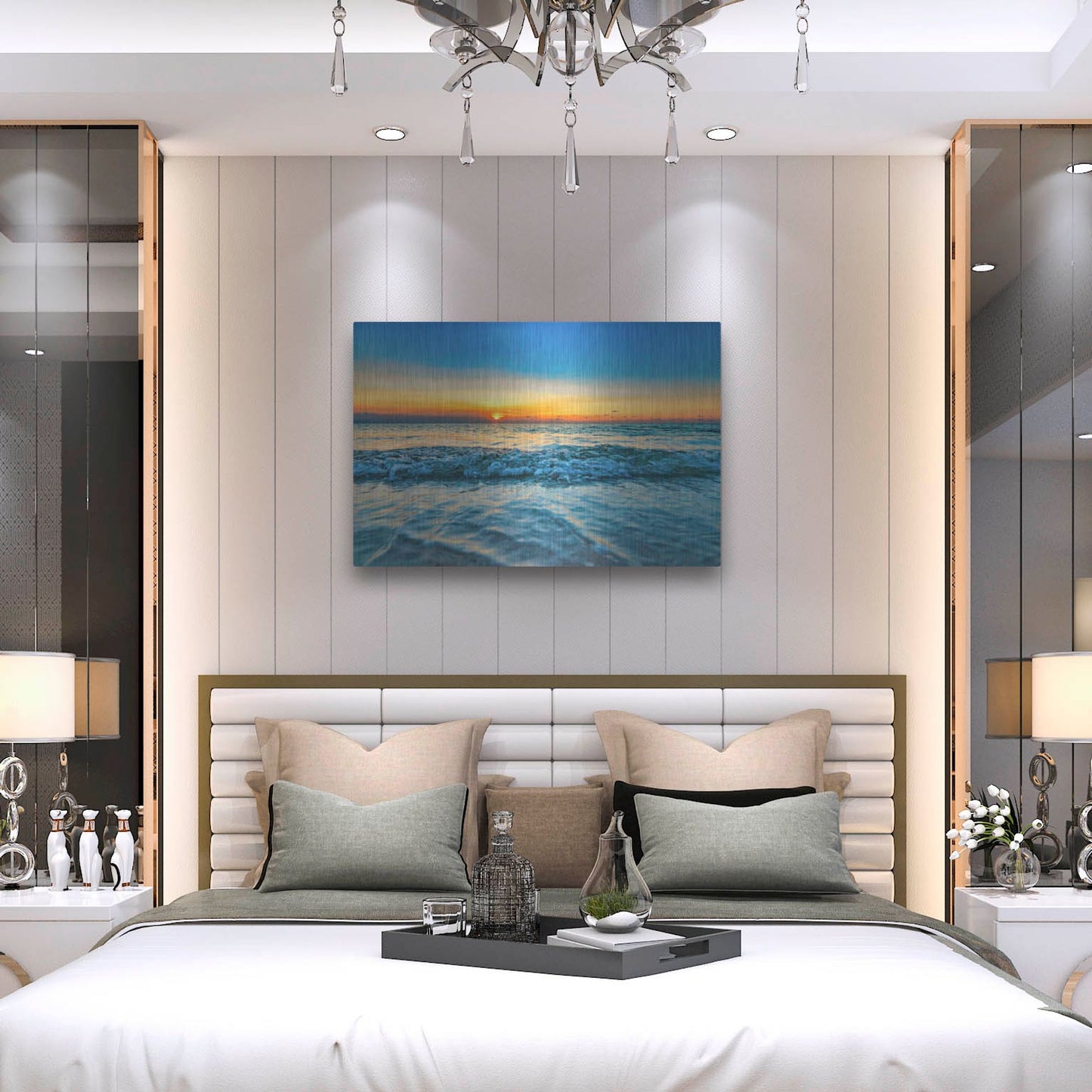 Luxe Metal Art 'Calm Aruba Blue' by Mark A Paulda, Metal Wall Art,36x24