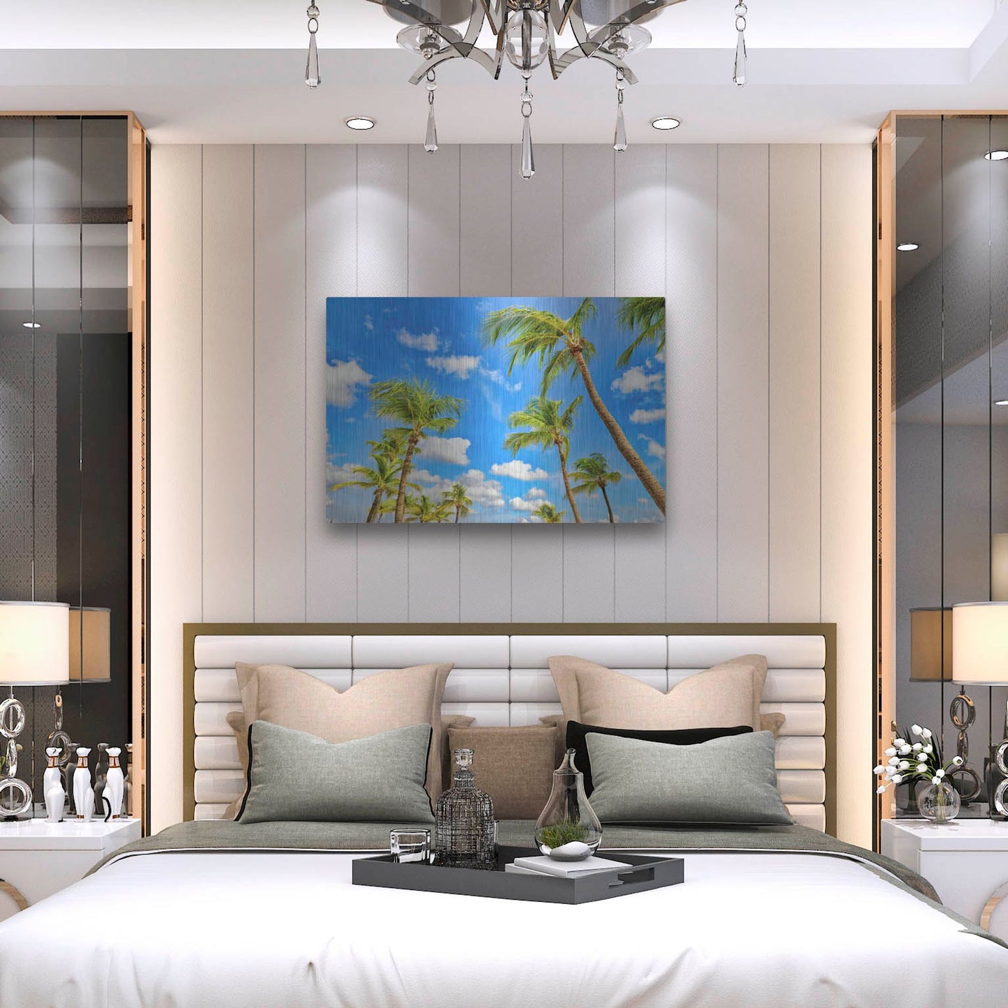 Luxe Metal Art 'Aruba Sunny Palms' by Mark A Paulda, Metal Wall Art,36x24