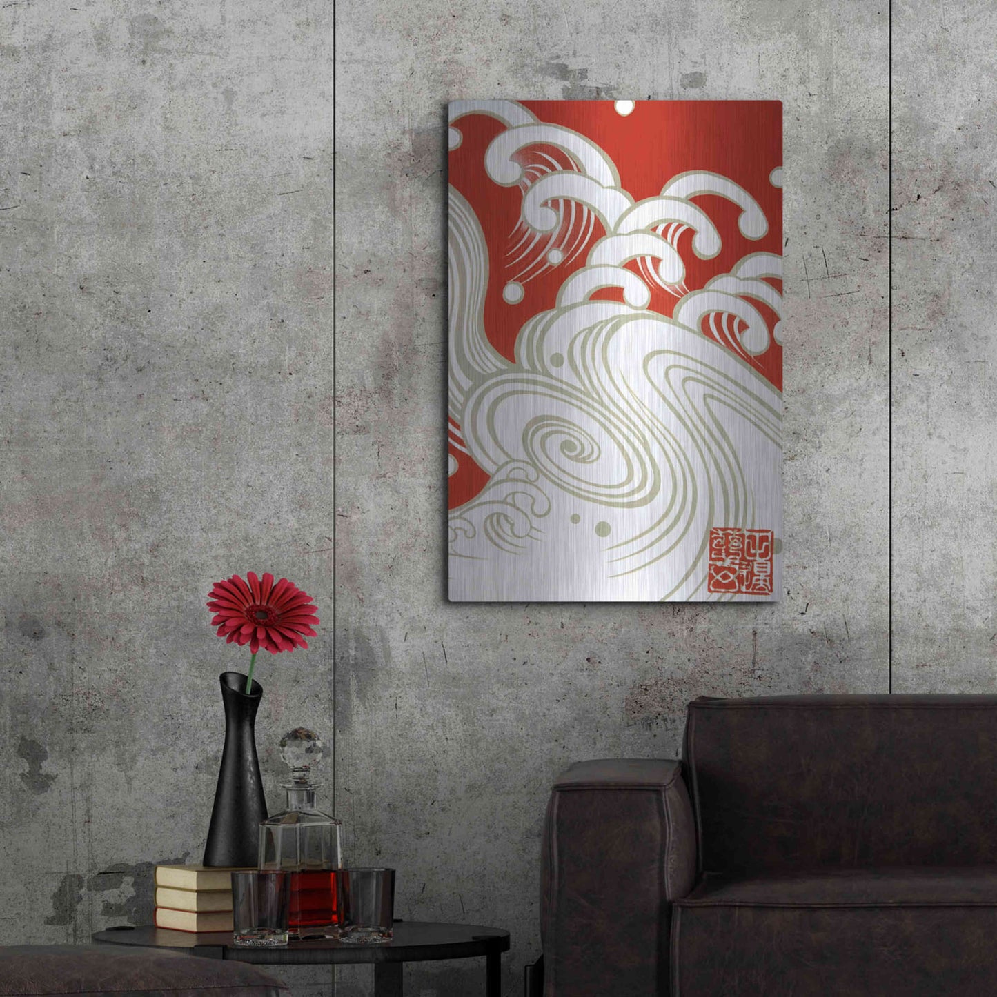 Luxe Metal Art 'Wave A' by Zigen Tanabe, Metal Wall Art,24x36