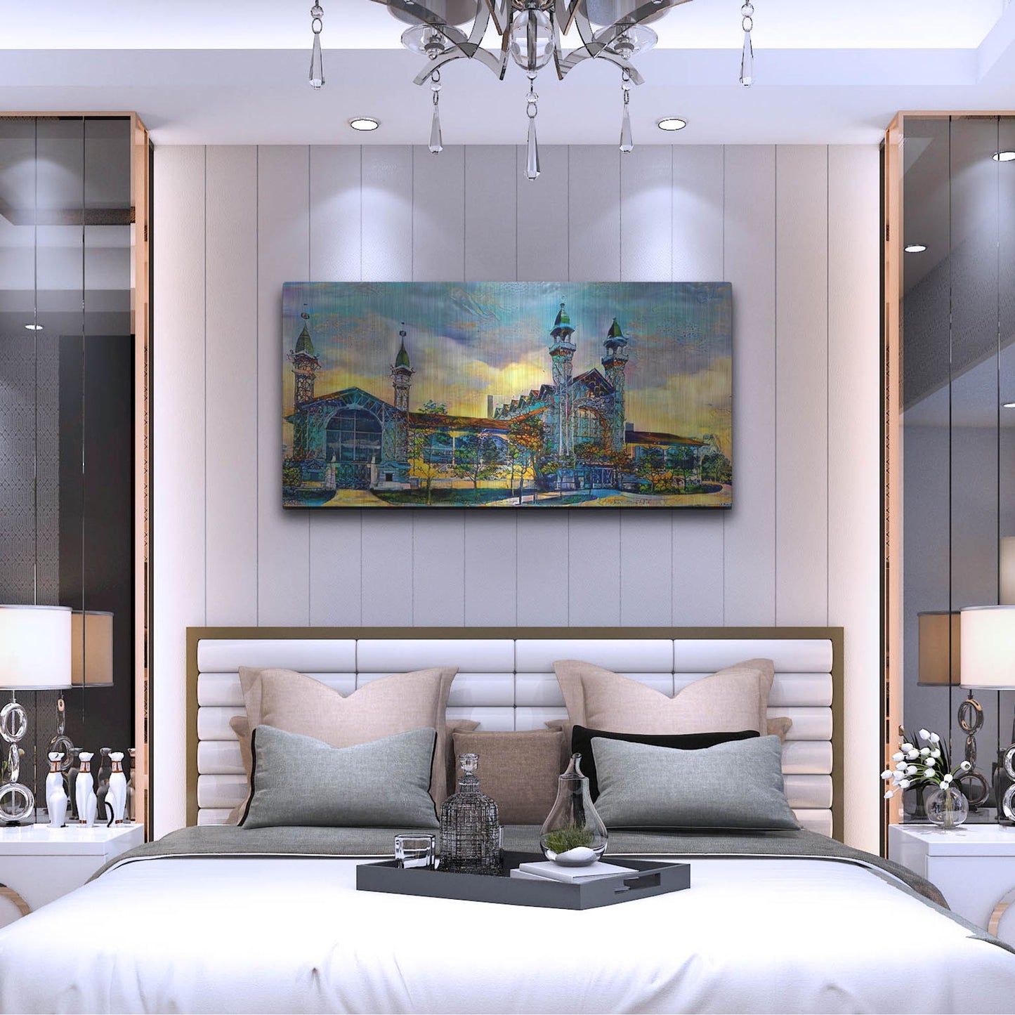 Luxe Metal Art 'Mexico City Antique Chopo Museum' by Pedro Gavidia, Metal Wall Art,48x24