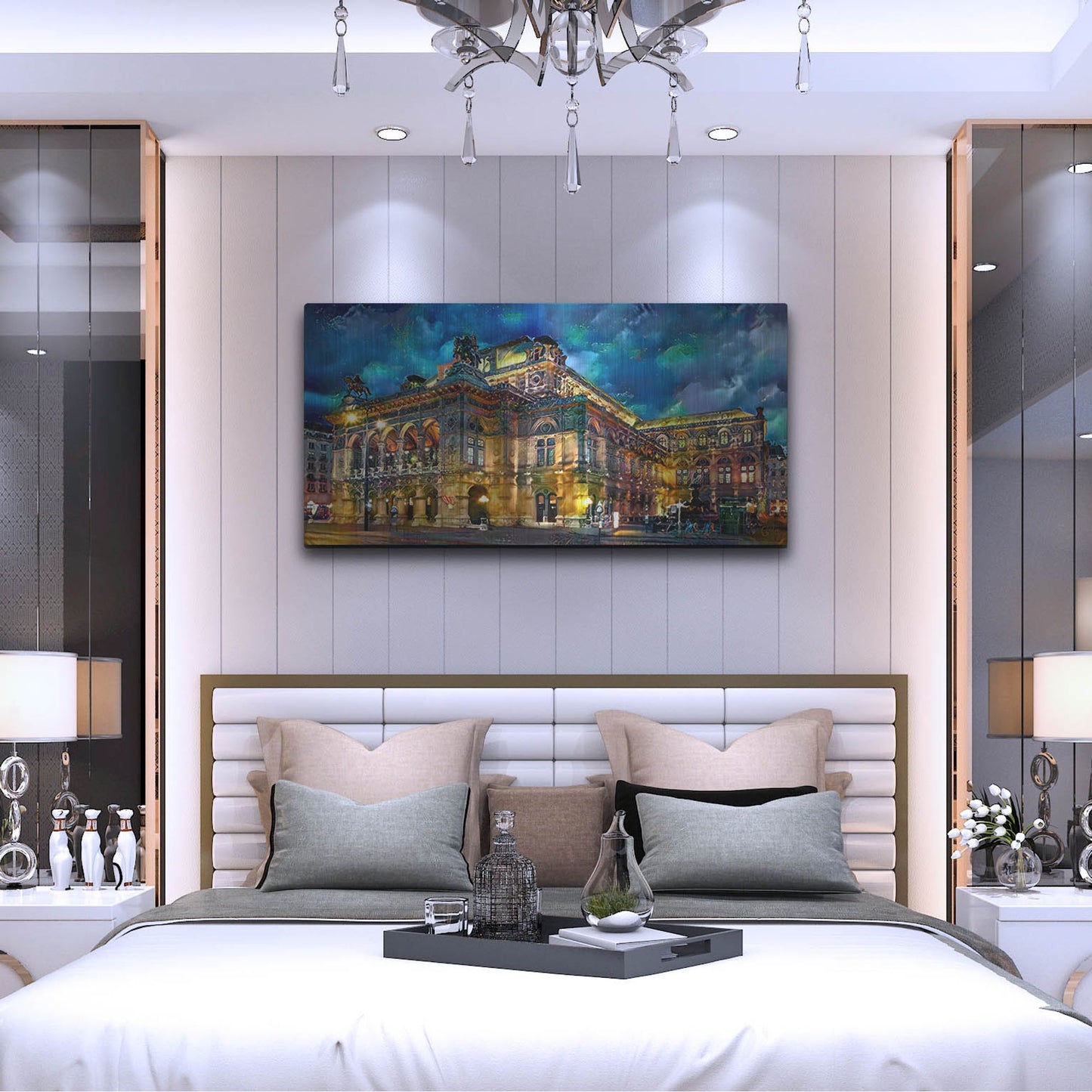 Luxe Metal Art 'Vienna Austria Opera House' by Pedro Gavidia, Metal Wall Art,48x24