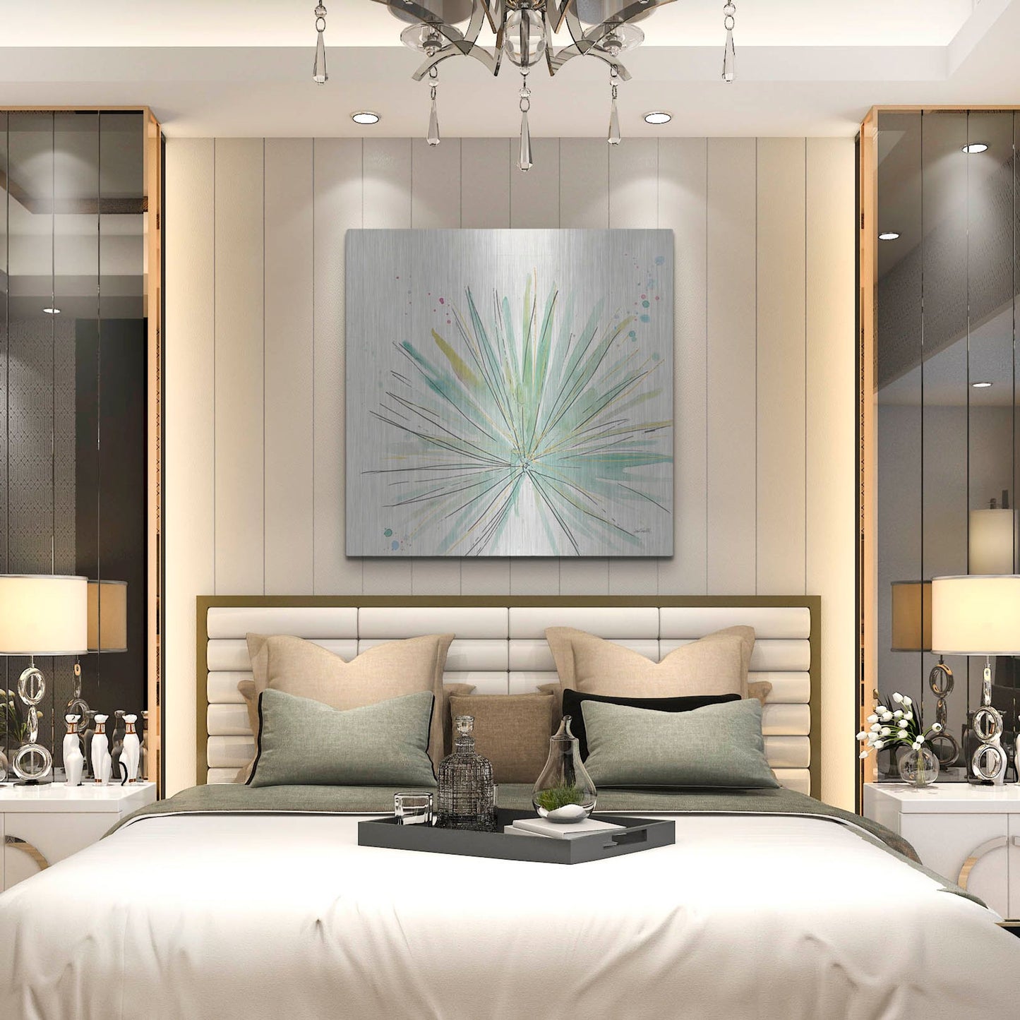 Luxe Metal Art 'Palm Passion V' by Anne Tavoletti, Metal Wall Art,36x36