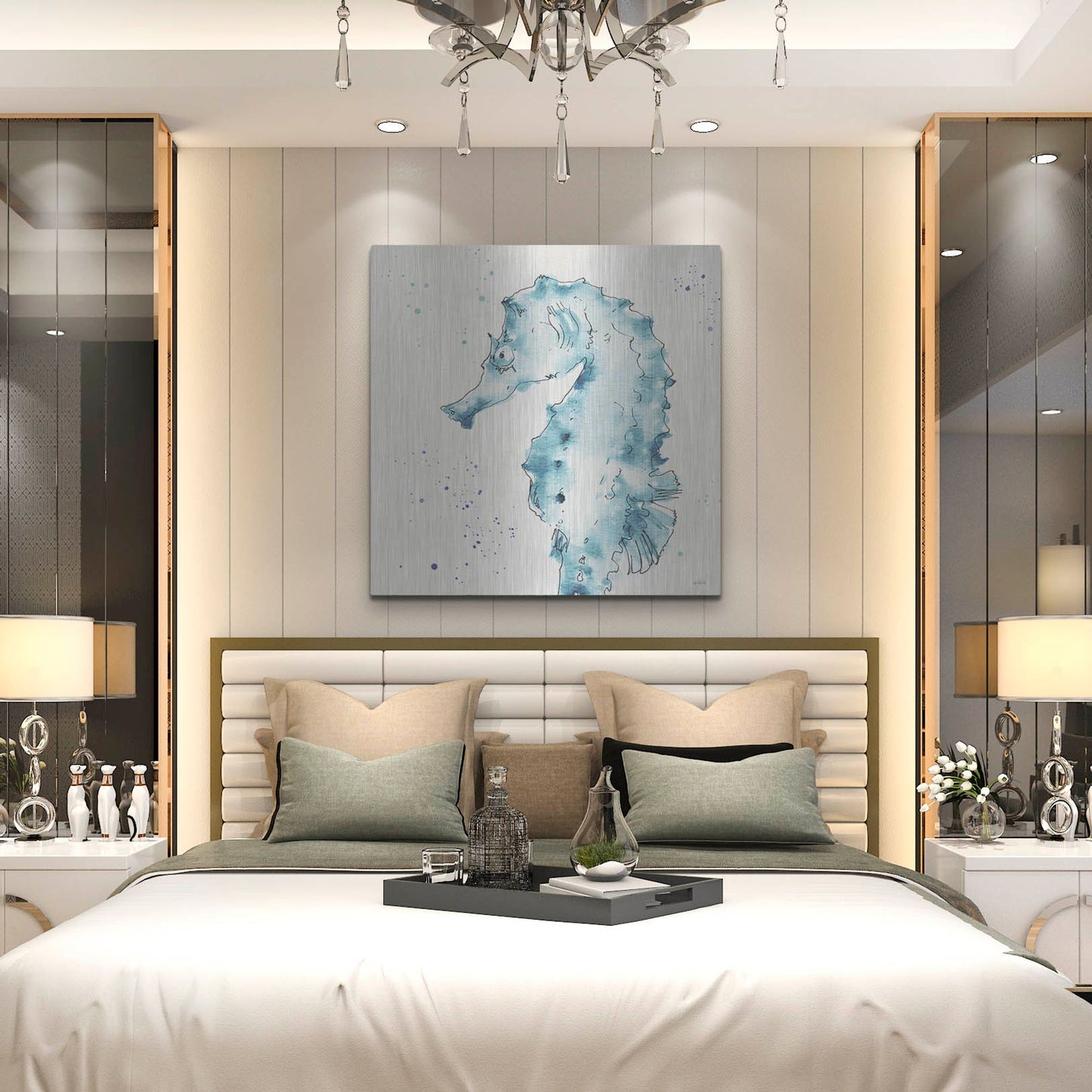 Luxe Metal Art 'Deep Sea XI' by Anne Tavoletti, Metal Wall Art,36x36