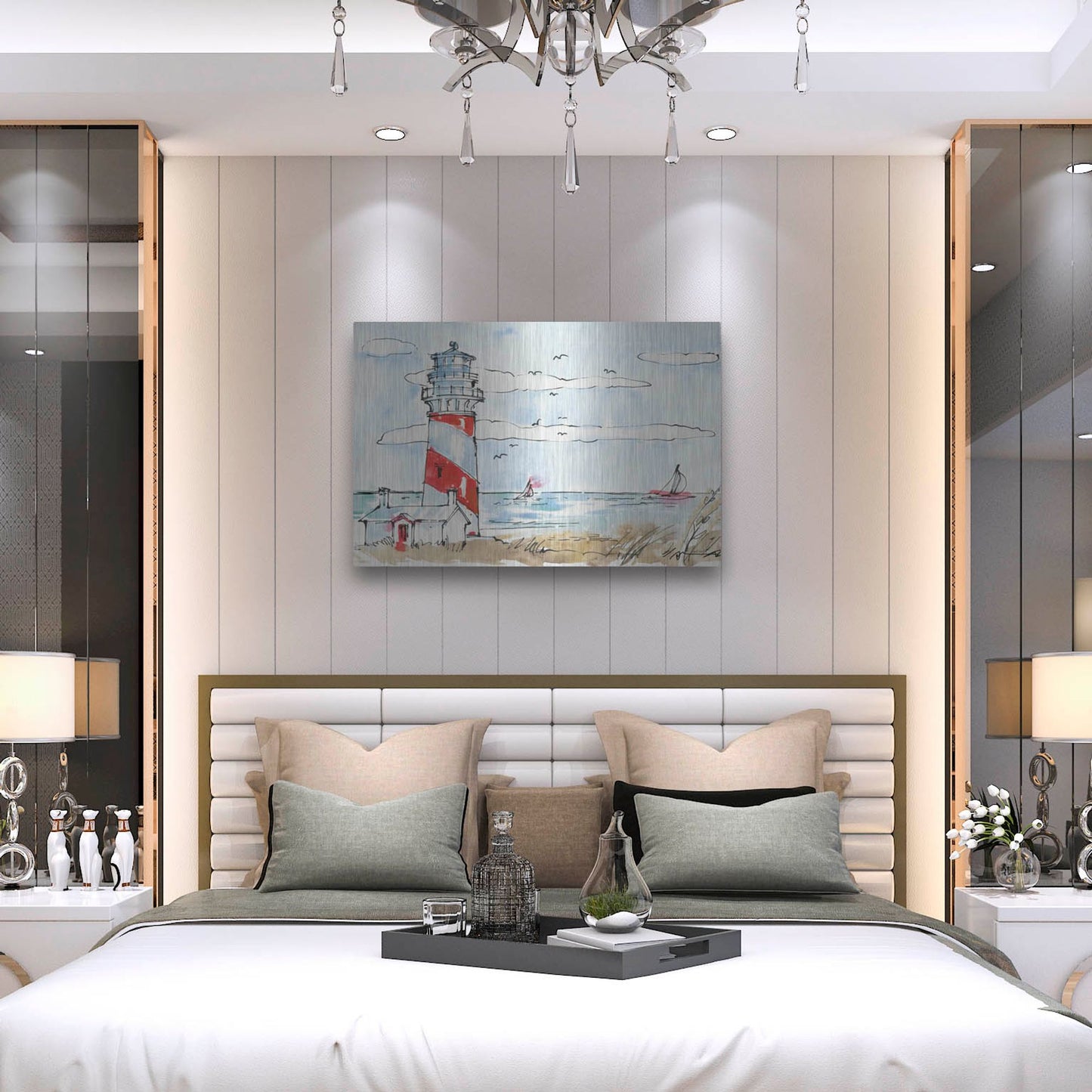Luxe Metal Art 'Coastal Life I' by Anne Tavoletti, Metal Wall Art,36x24