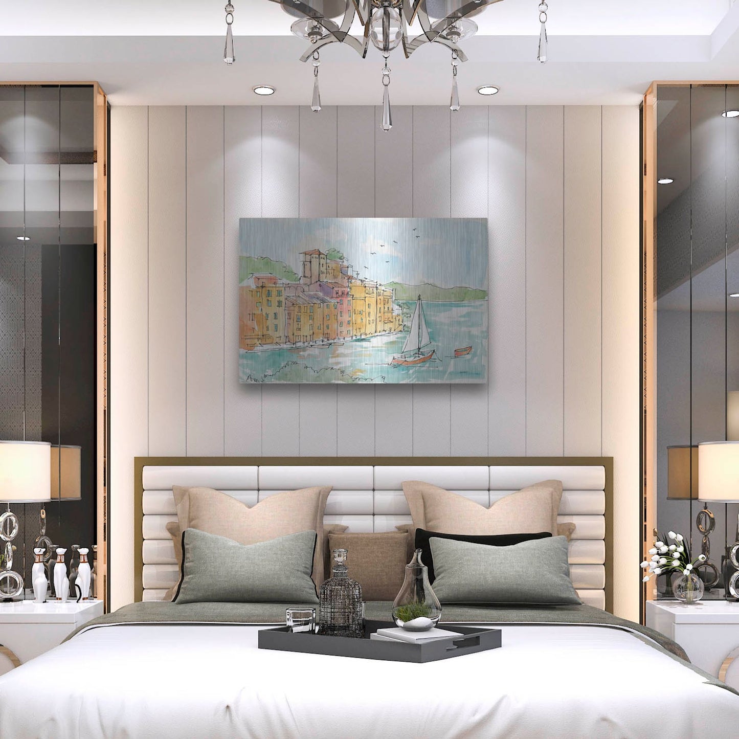Luxe Metal Art 'Portofino II' by Anne Tavoletti, Metal Wall Art,36x24