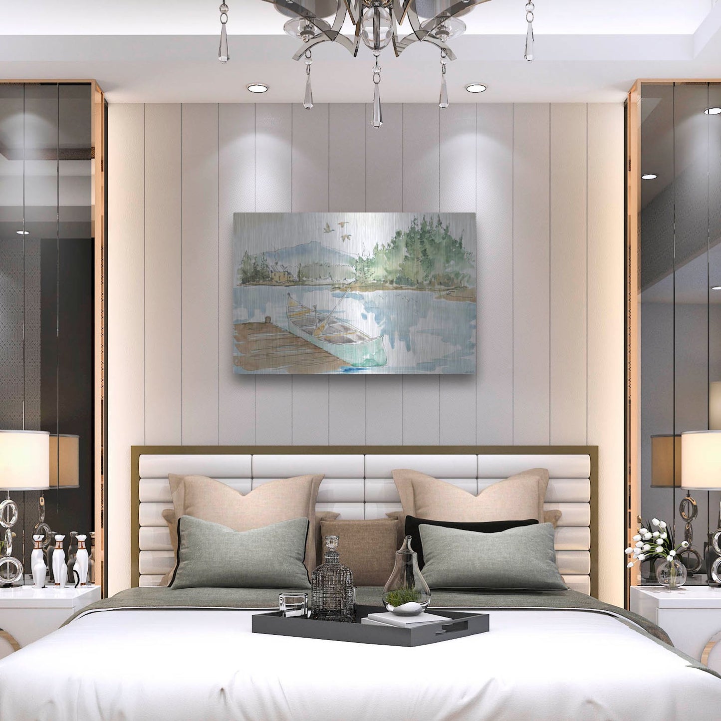 Luxe Metal Art 'Lakehouse I' by Anne Tavoletti, Metal Wall Art,36x24