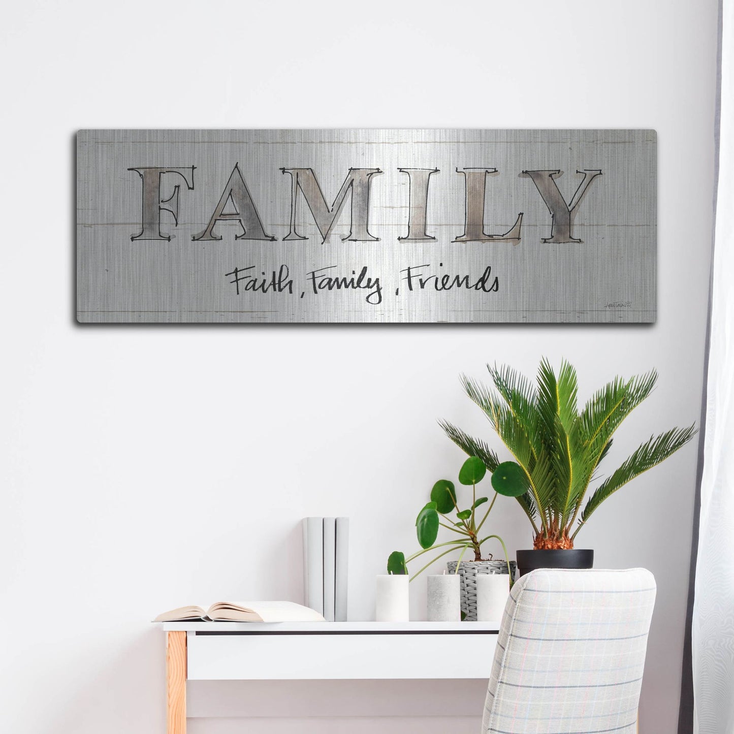 Luxe Metal Art 'Farm Memories VII Friends' by Anne Tavoletti, Metal Wall Art,48x16