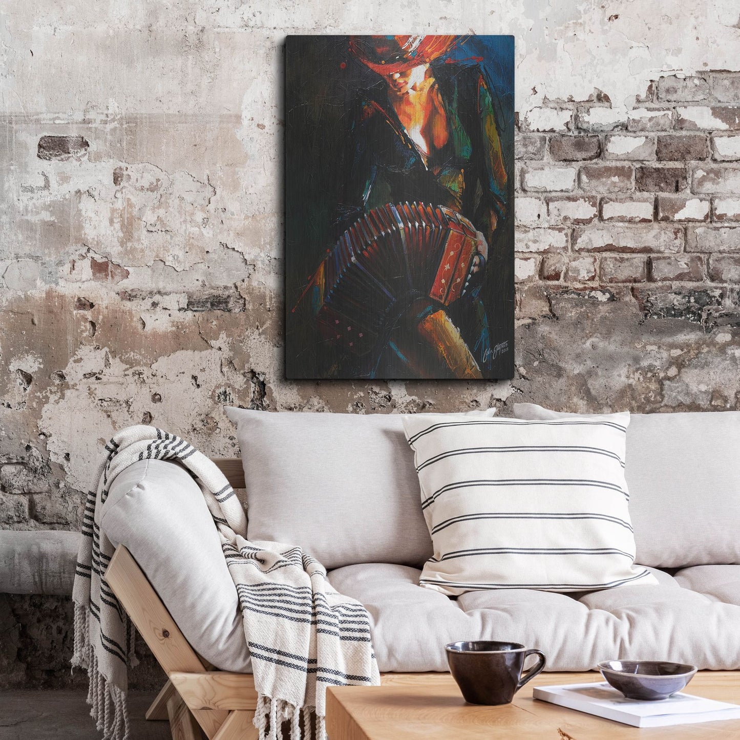 Luxe Metal Art 'Reina del Bandoneon' by Colin John Staples, Metal Wall Art,24x36
