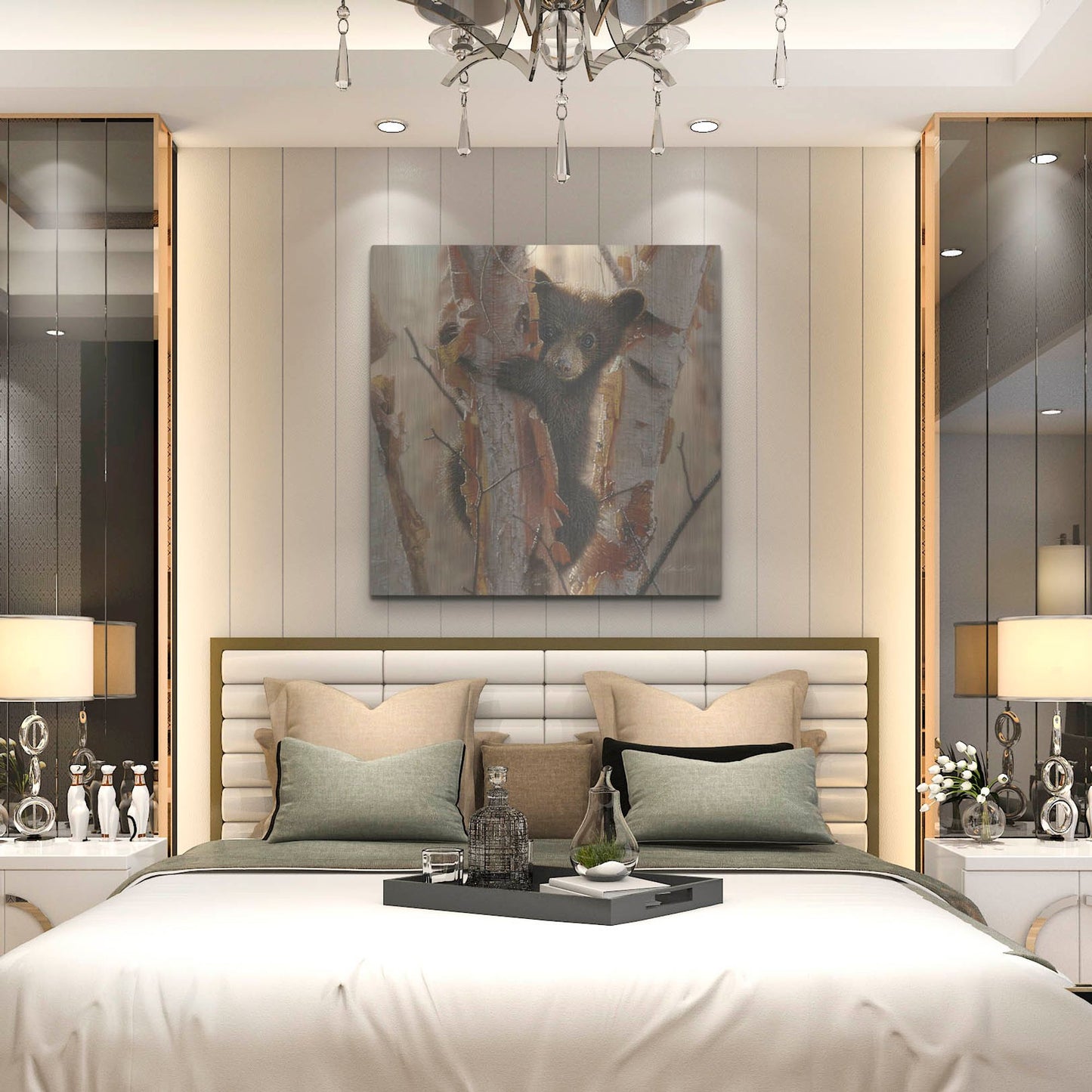 Luxe Metal Art 'Curious Cub II' by Collin Bogle, Metal Wall Art,36x36