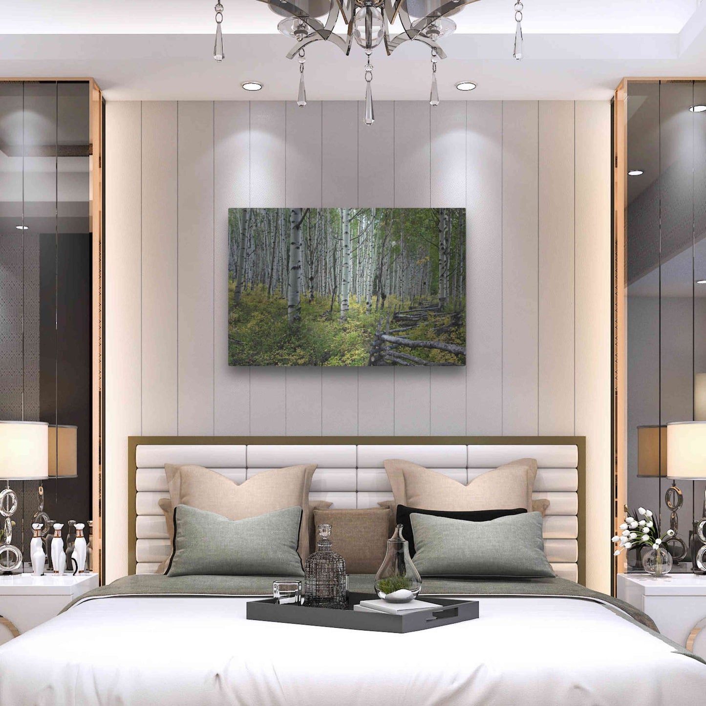 Luxe Metal Art 'Aspen Grove Rail Fence,', Metal Wall Art,36x24