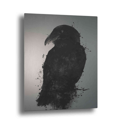 Epic Art "The Raven" by Nicklas Gustafsson, on Brushed Aluminum
