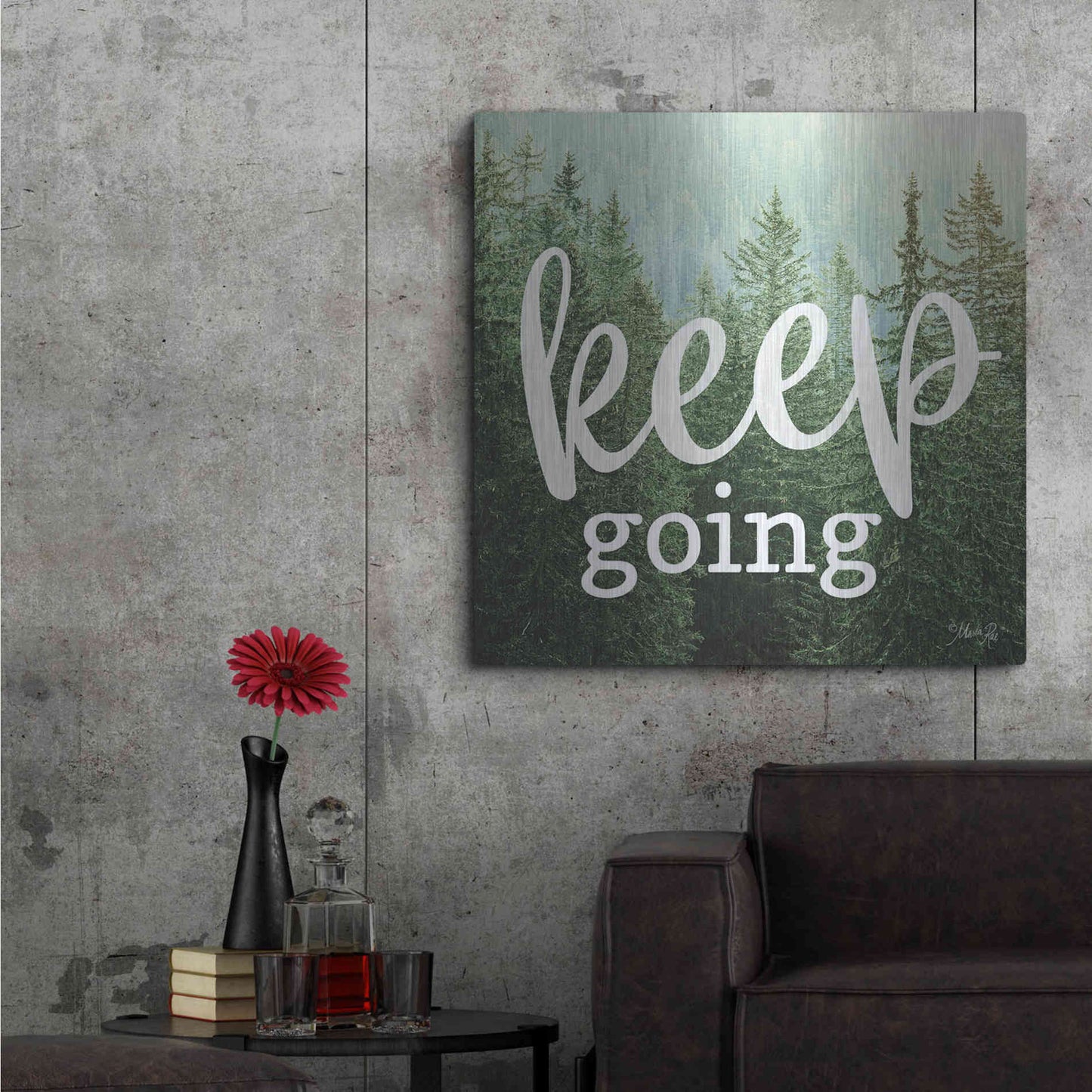 Luxe Metal Art 'Keep Going' by Marla Rae, Metal Wall Art,36x36