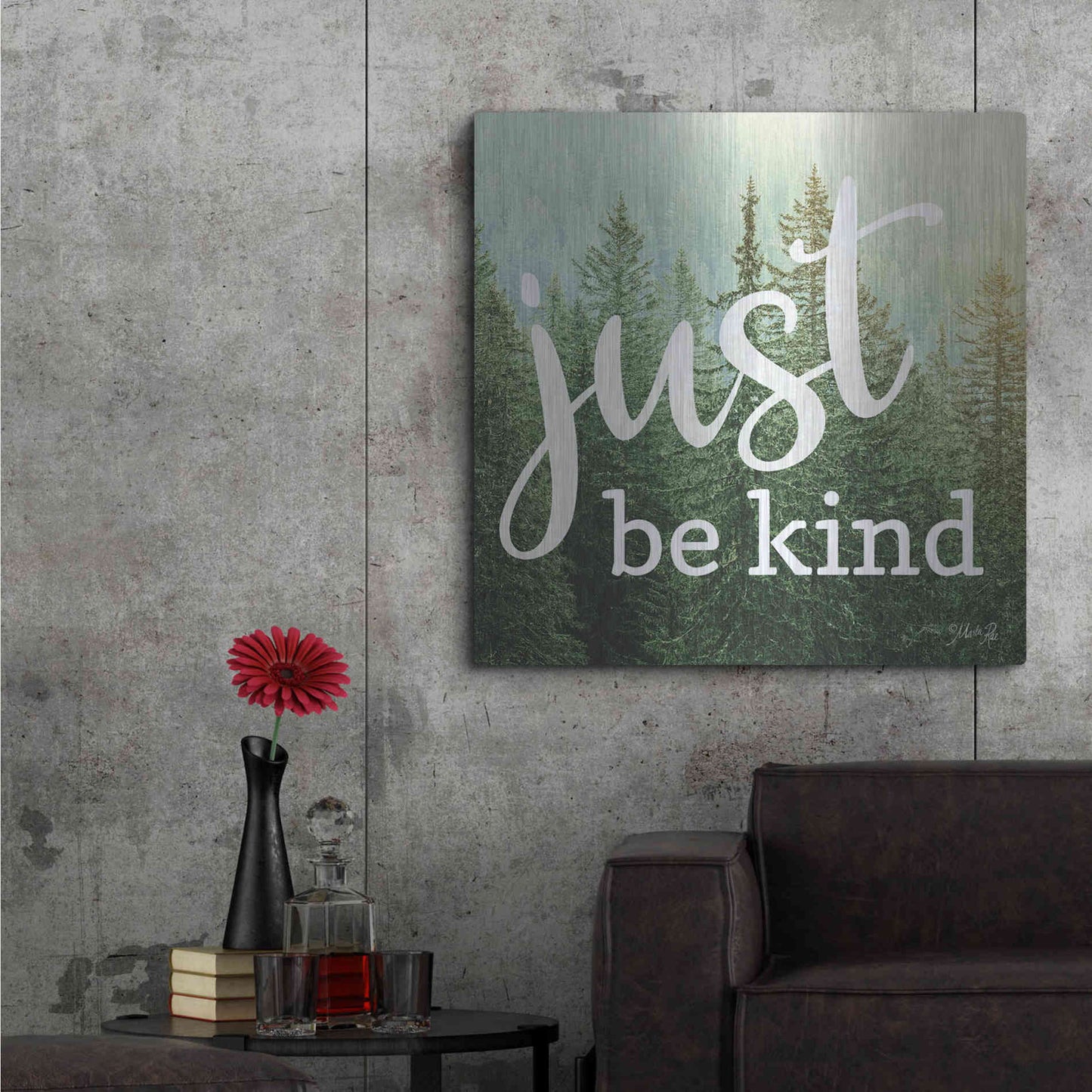 Luxe Metal Art 'Just Be Kind' by Marla Rae, Metal Wall Art,36x36