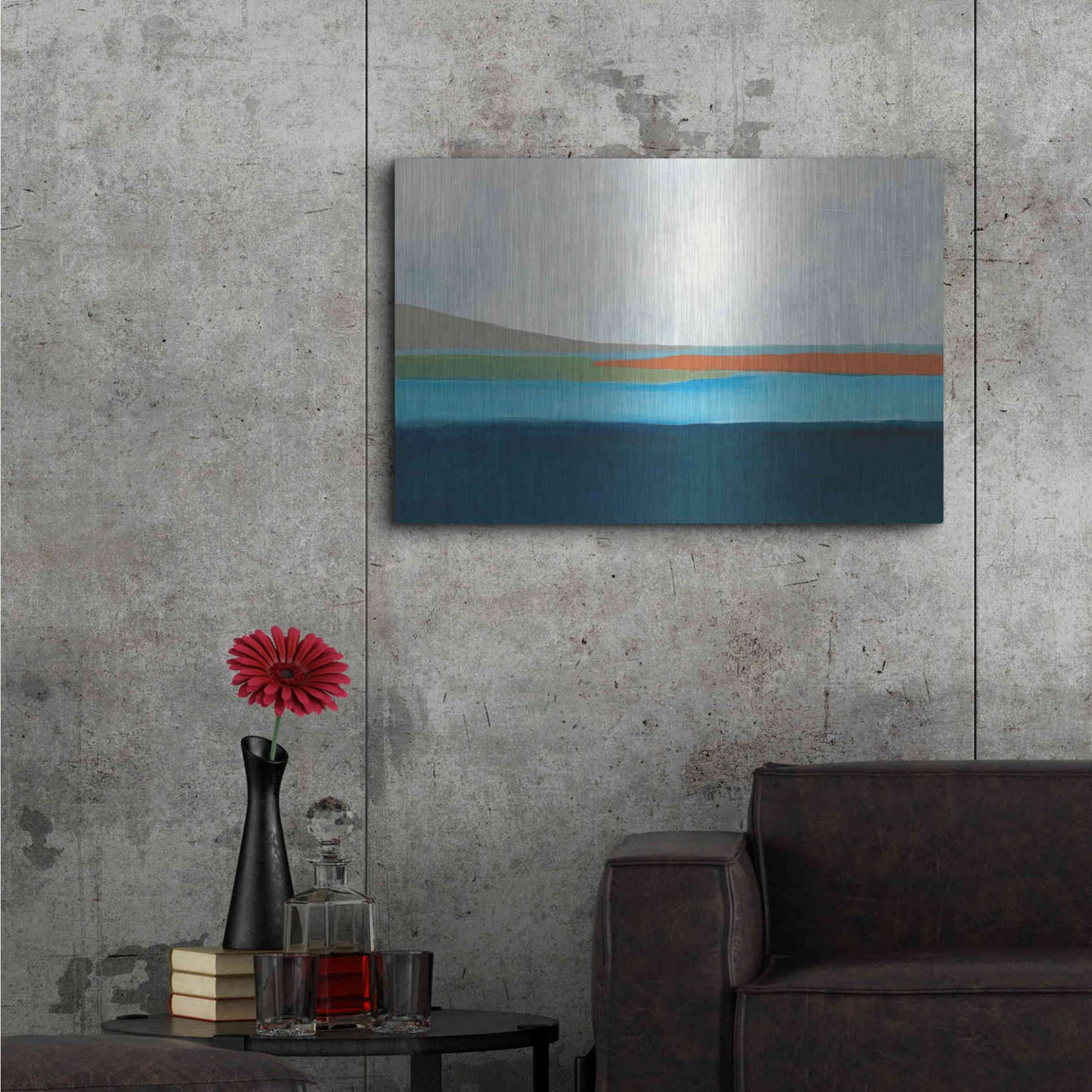 Luxe Metal Art 'Layered Earth 4' by Jan Weiss, Metal Wall Art,36x24