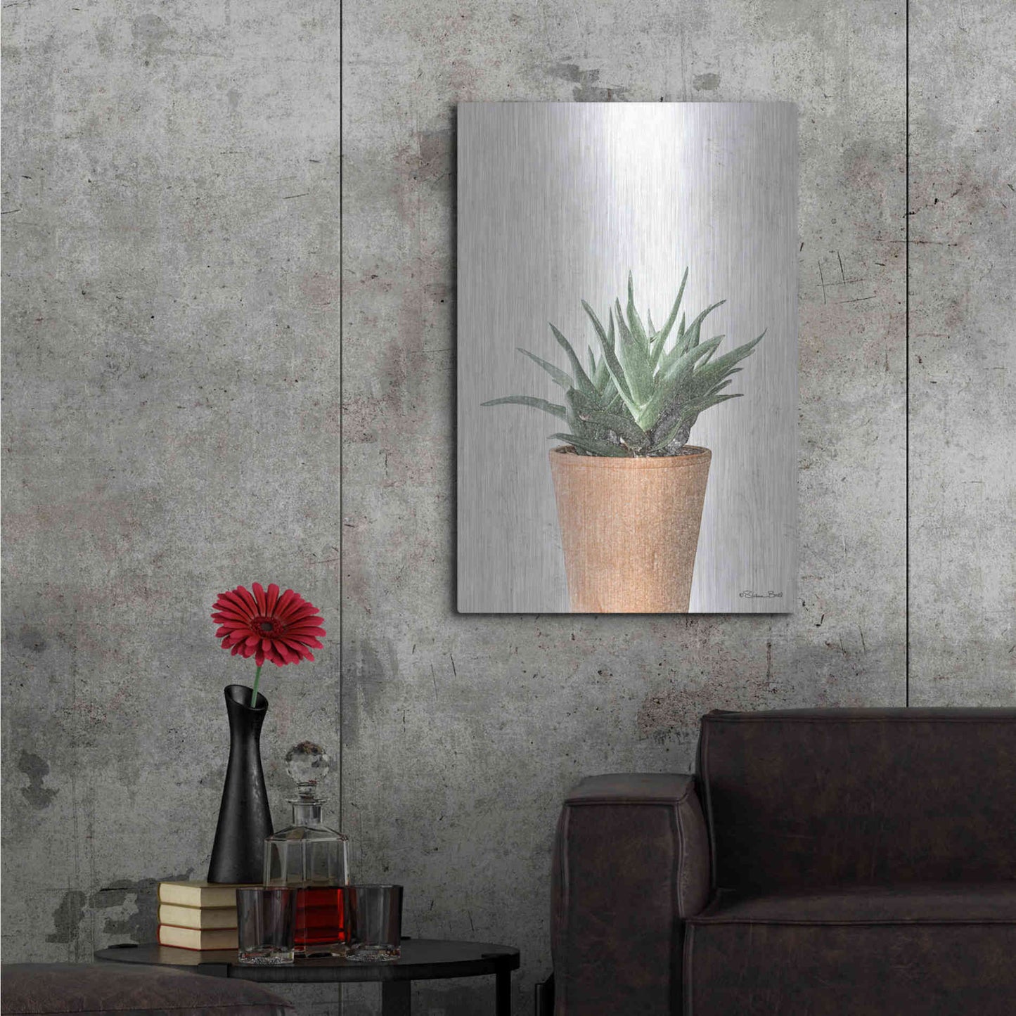 Luxe Metal Art 'Succulents I' by Susan Ball, Metal Wall Art,24x36