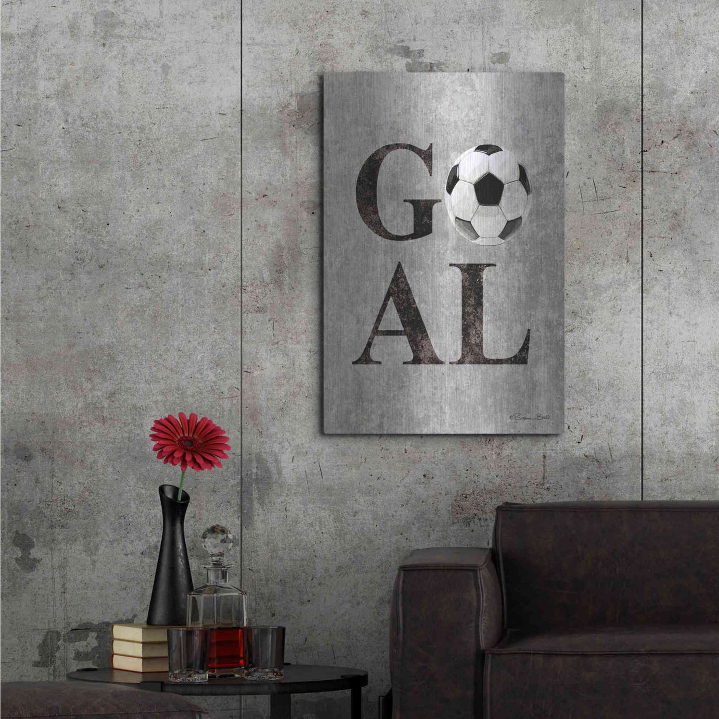 Luxe Metal Art 'Soccer GOAL' by Susan Ball, Metal Wall Art,24x36