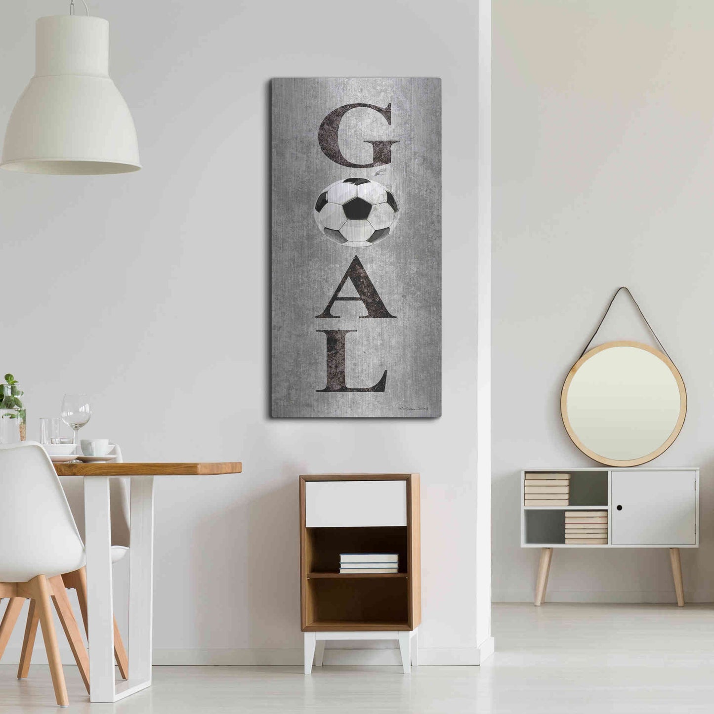 Luxe Metal Art 'Hockey Goal II' by Susan Ball, Metal Wall Art,24x48