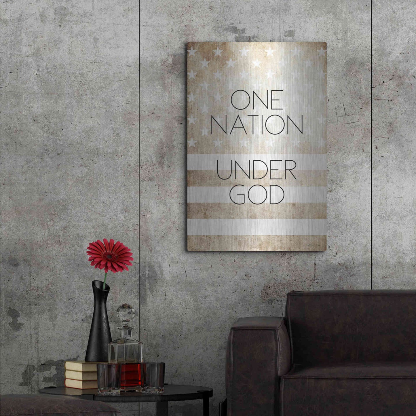 Luxe Metal Art 'One Nation Under God' by Susan Ball, Metal Wall Art,24x36