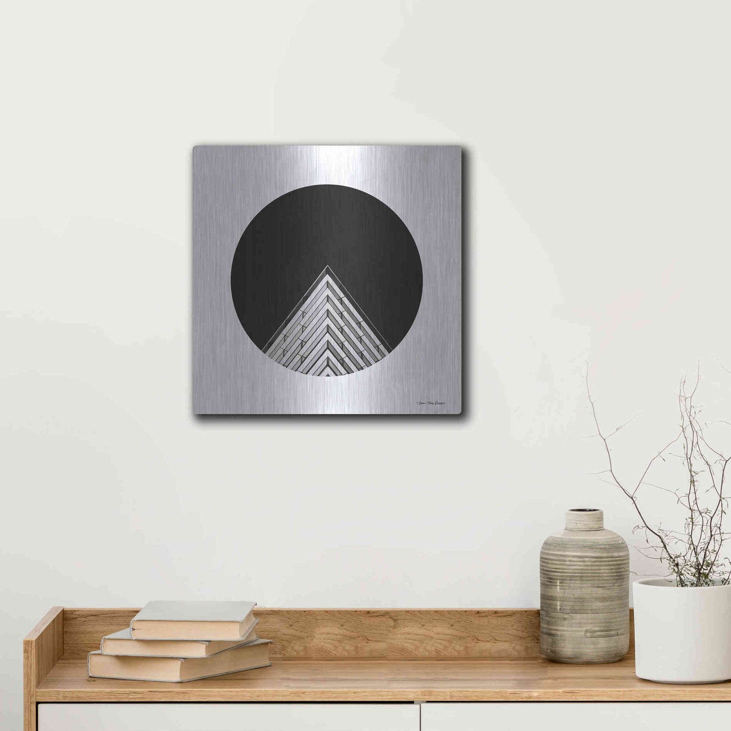 Luxe Metal Art 'Triangular Architecture' by Seven Trees Design, Metal Wall Art,12x12