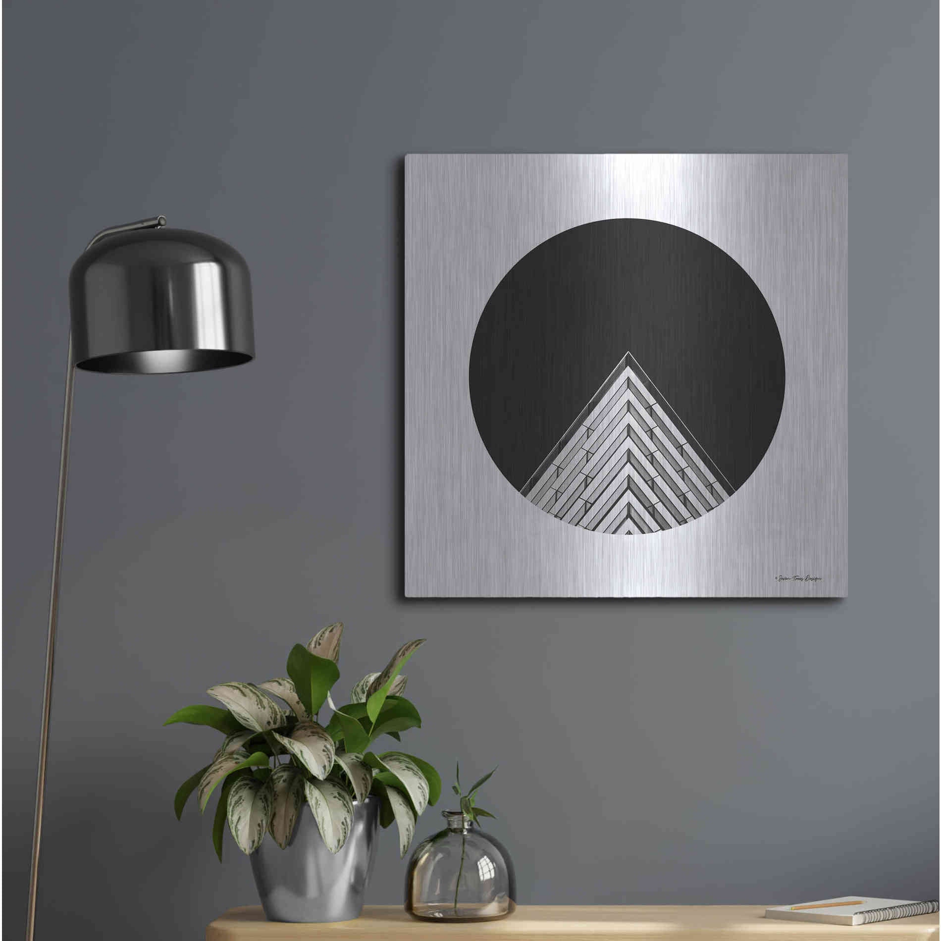 Luxe Metal Art 'Triangular Architecture' by Seven Trees Design, Metal Wall Art,24x24
