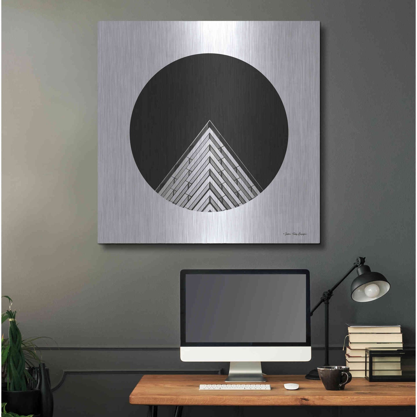 Luxe Metal Art 'Triangular Architecture' by Seven Trees Design, Metal Wall Art,36x36