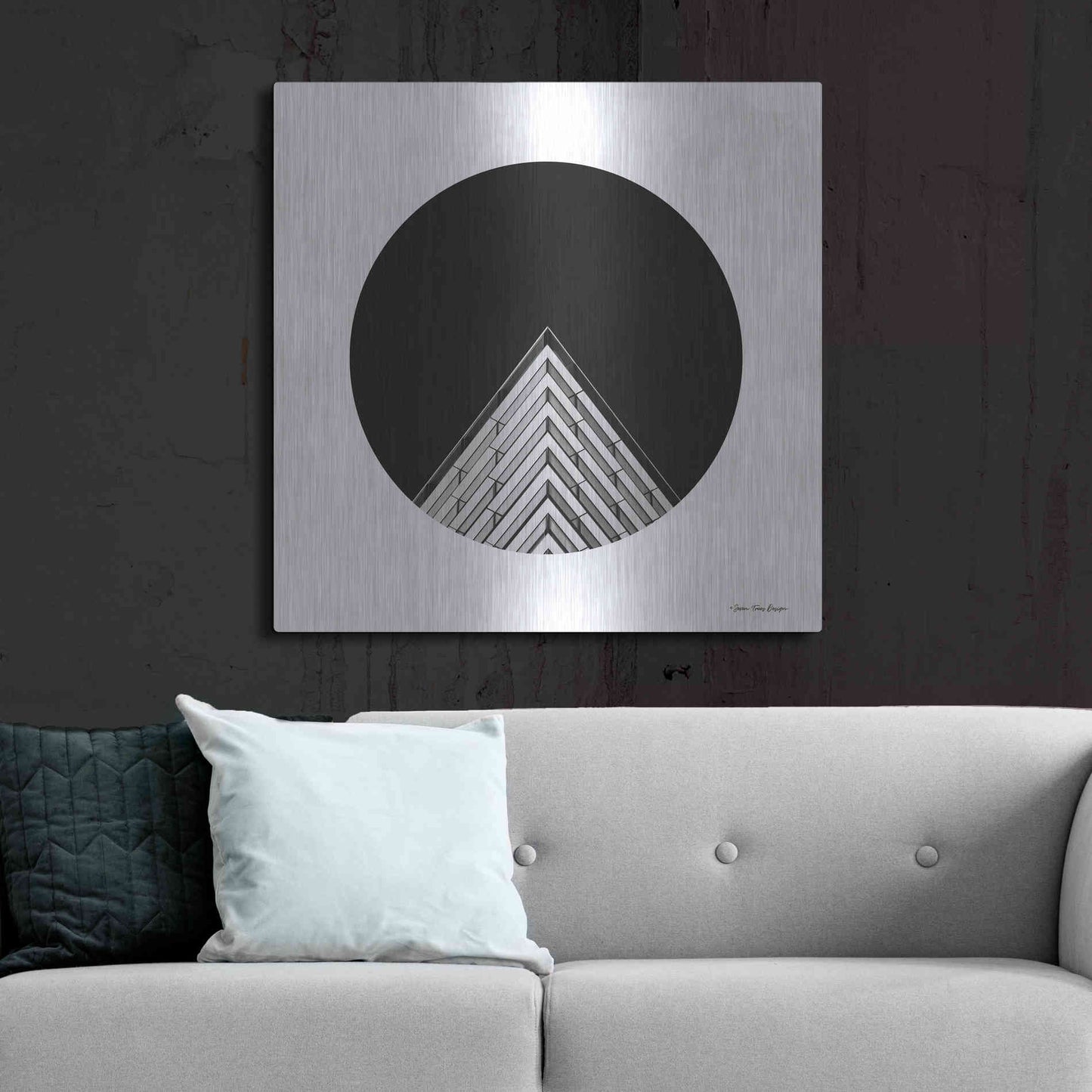Luxe Metal Art 'Triangular Architecture' by Seven Trees Design, Metal Wall Art,36x36
