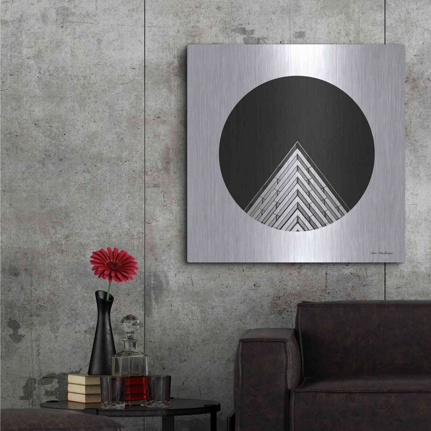 Luxe Metal Art 'Triangular Architecture' by Seven Trees Design, Metal Wall Art,36x36
