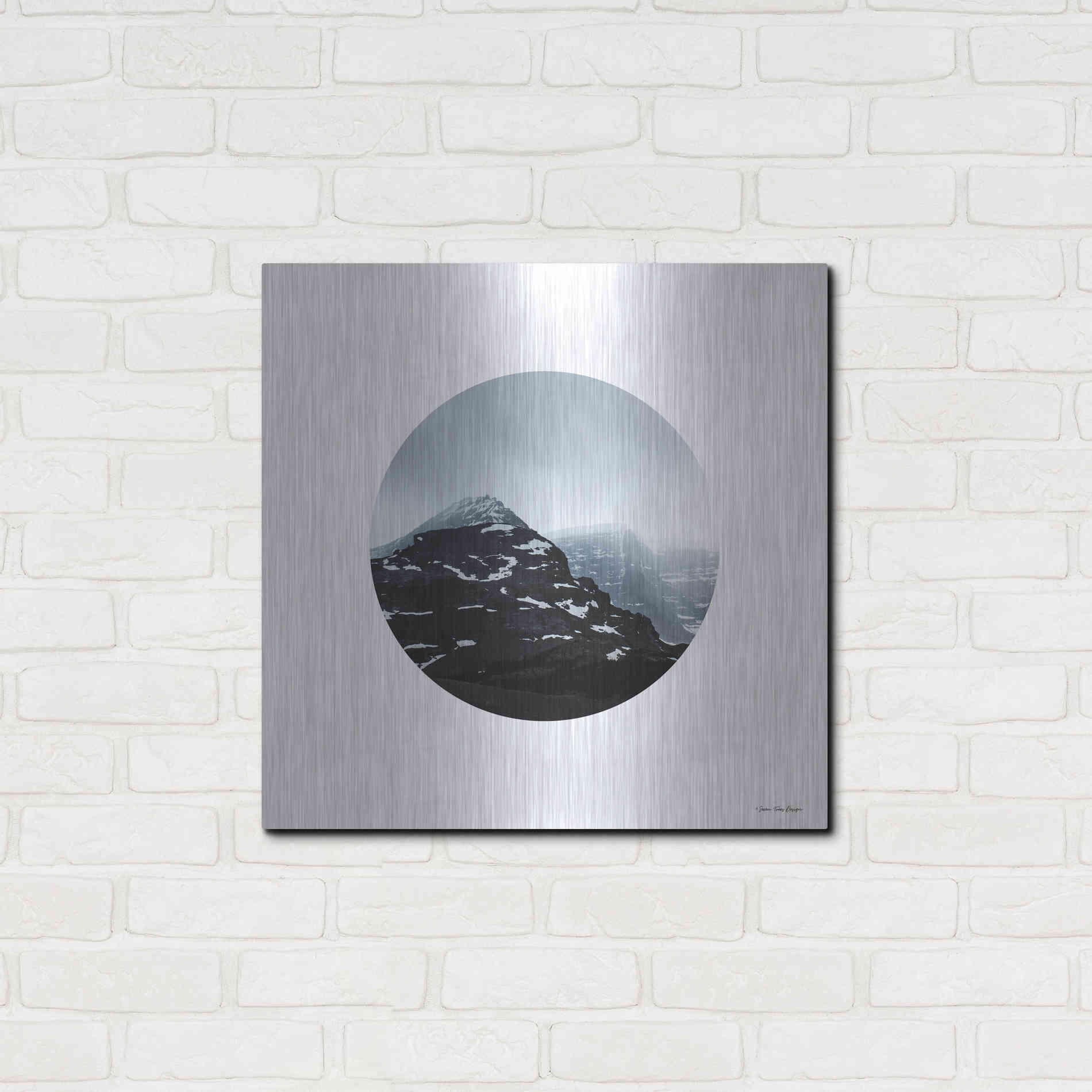Luxe Metal Art 'Snow Mountains' by Seven Trees Design, Metal Wall Art,24x24