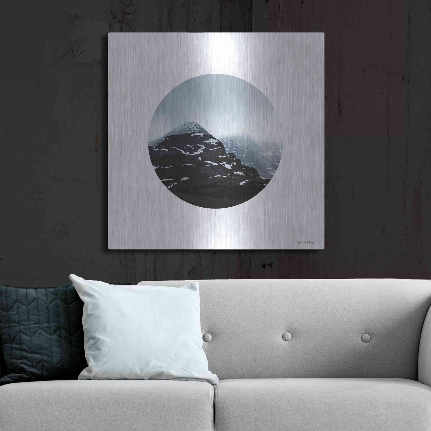 Luxe Metal Art 'Snow Mountains' by Seven Trees Design, Metal Wall Art,36x36