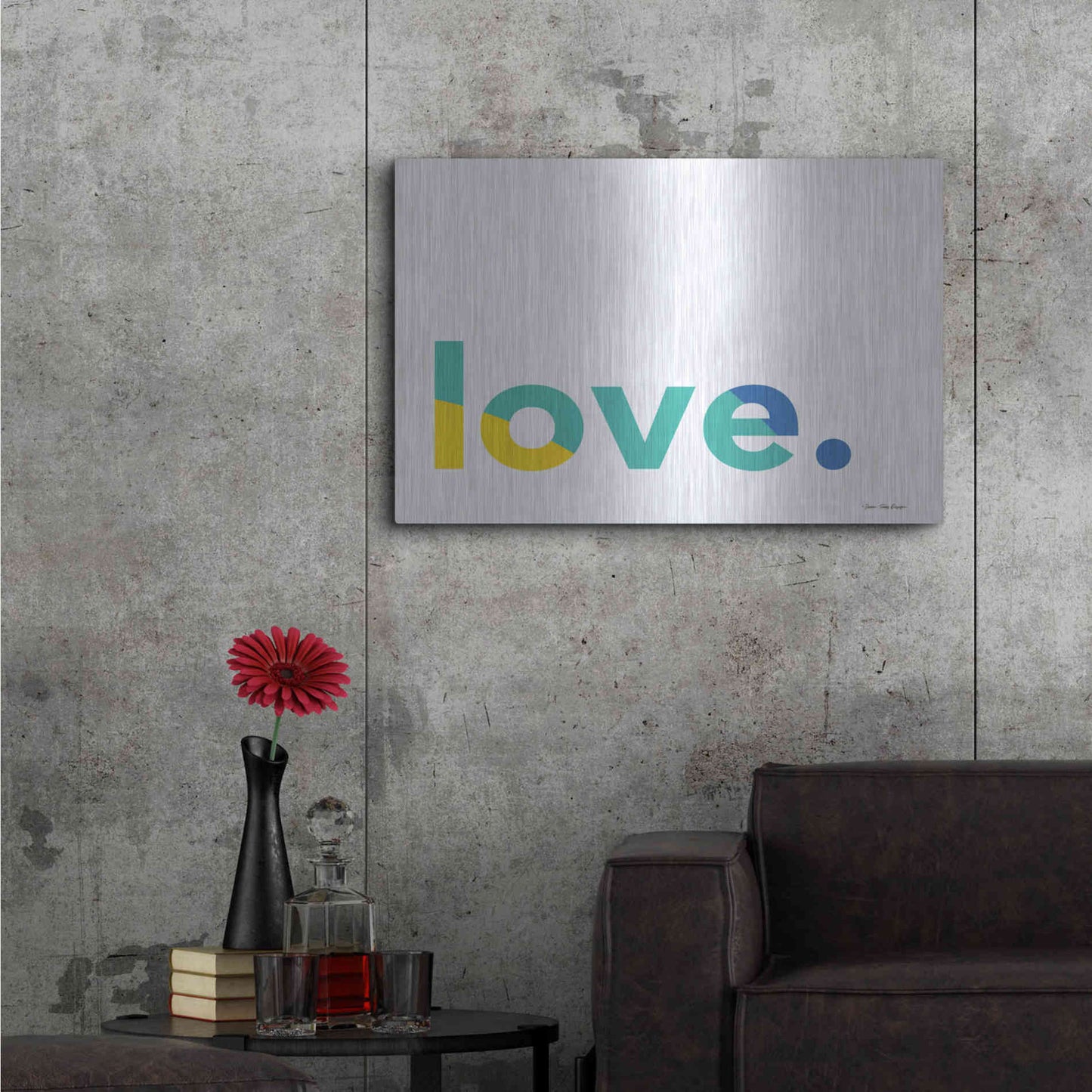 Luxe Metal Art 'Love' by Seven Trees Design, Metal Wall Art,36x24