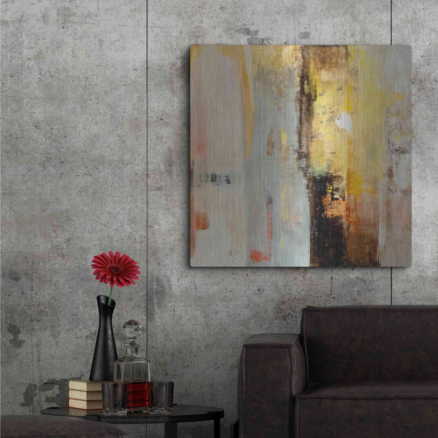 Luxe Metal Art 'Serie Caminos #45' by Ines Benedicto, Metal Wall Art,36x36
