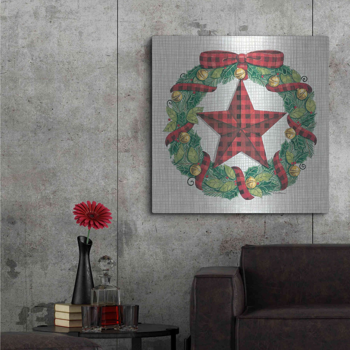 Luxe Metal Art 'Joy Angels Wreath' by Deb Strain, Metal Wall Art,36x36