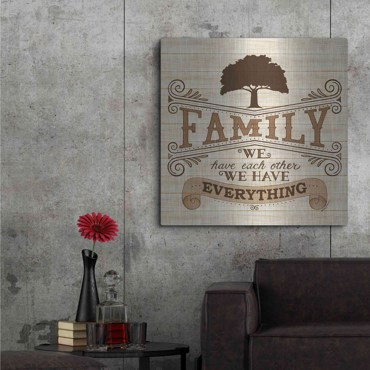 Luxe Metal Art 'Family' by Deb Strain, Metal Wall Art,36x36