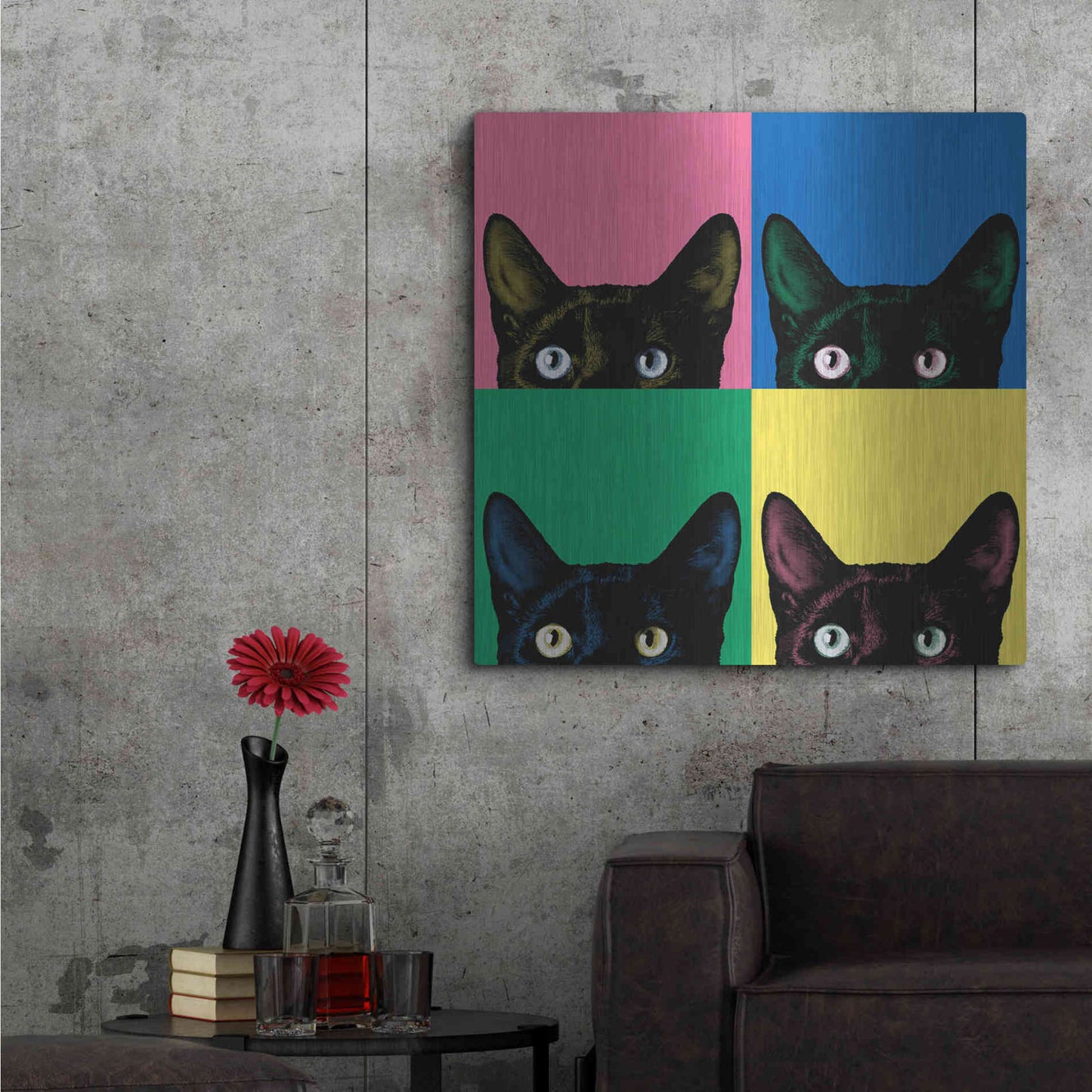 Luxe Metal Art 'Curiosity Pop' by Jon Bertelli, Metal Wall Art,36x36