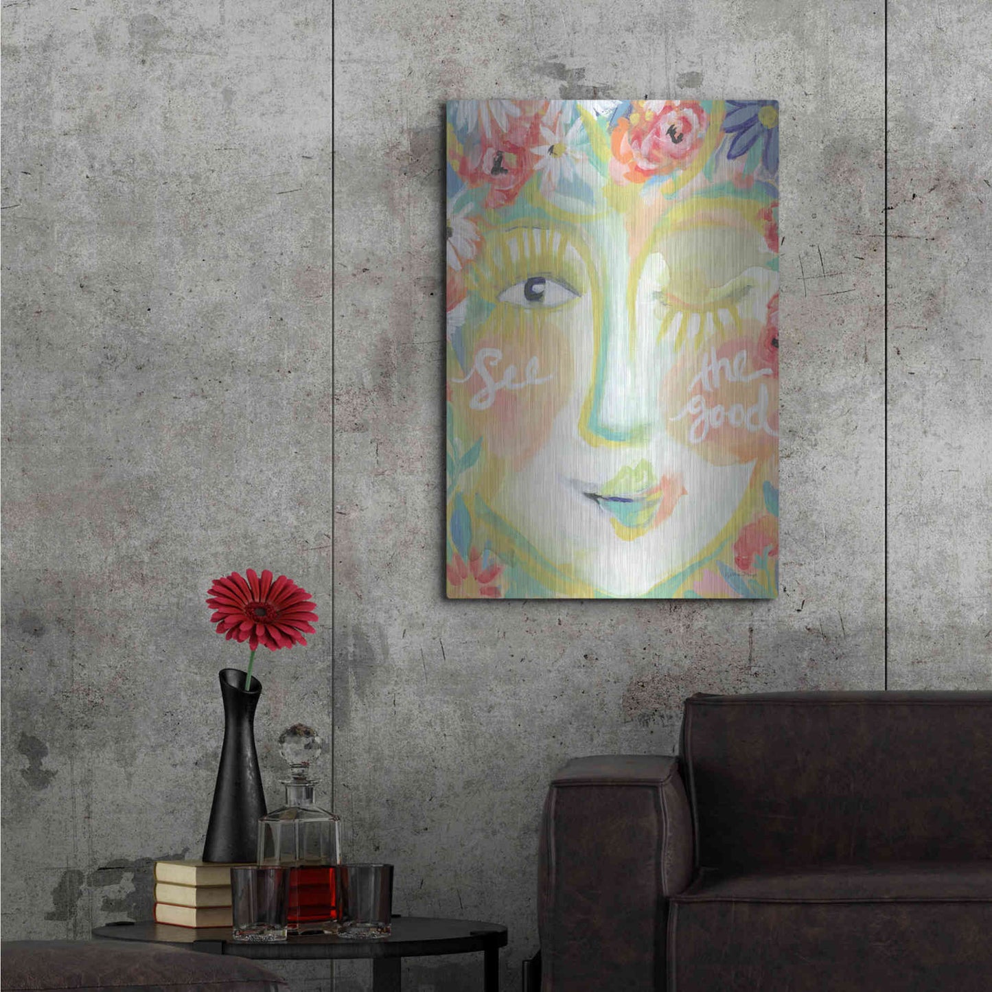 Luxe Metal Art 'See the Good' by Jessica Mingo, Metal Wall Art,24x36