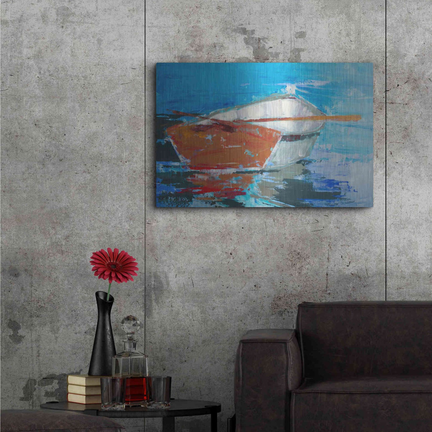 Luxe Metal Art 'Row, Row' by Beth Forst, Metal Wall Art,36x24