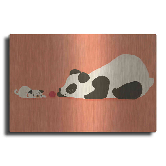 Luxe Metal Art 'The Pug and the Panda' by Jay Fleck, Metal Wall Art