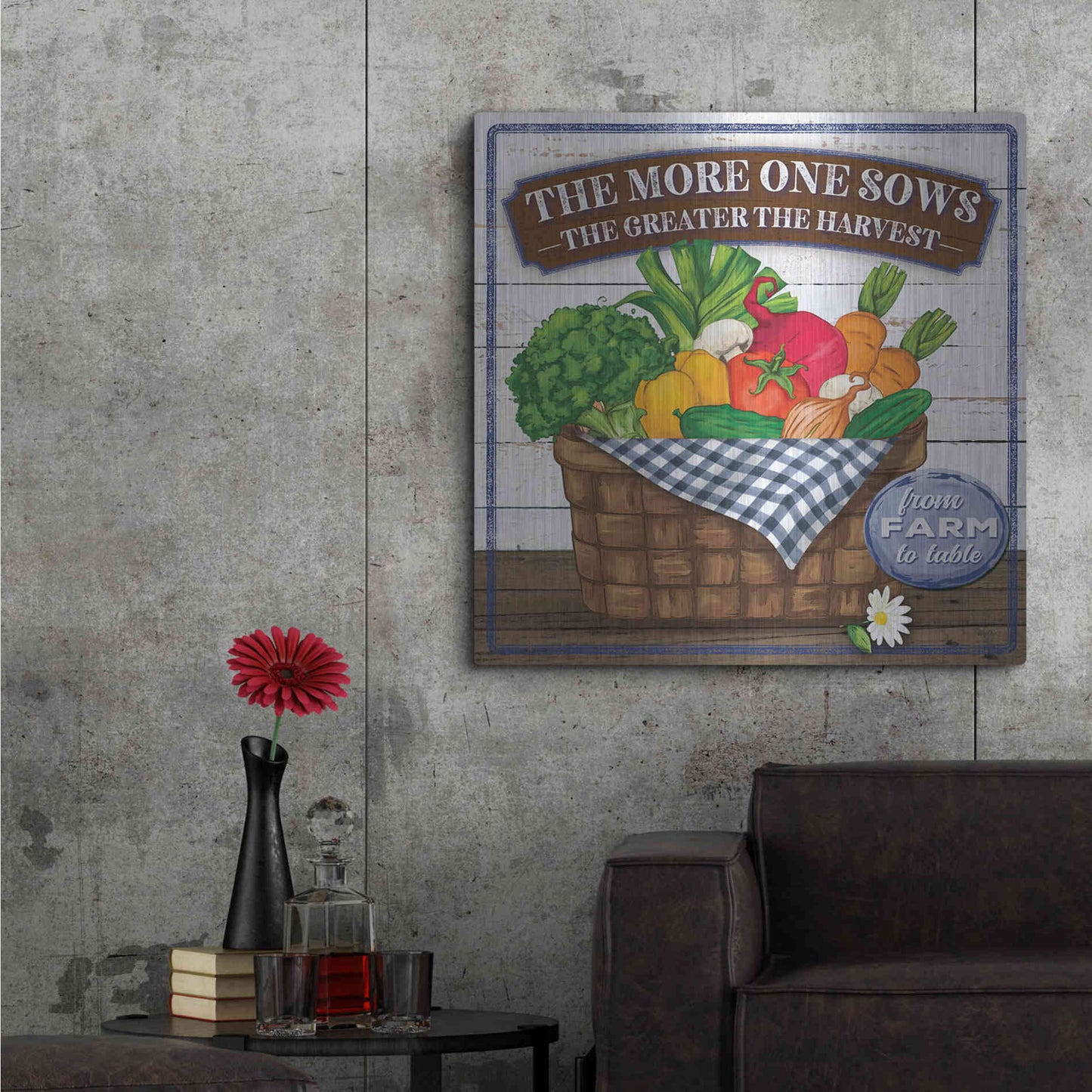 Luxe Metal Art 'The More One Sows' by Mollie B, Metal Wall Art,36x36