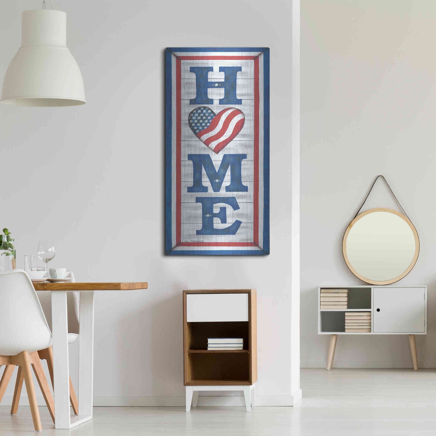 Luxe Metal Art 'Patriotic Home' by Lisa Kennedy, Metal Wall Art,24x48