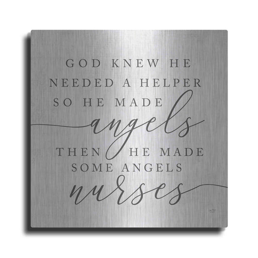 Luxe Metal Art 'God Made Angel Nurses' by Lux + Me Designs, Metal Wall Art