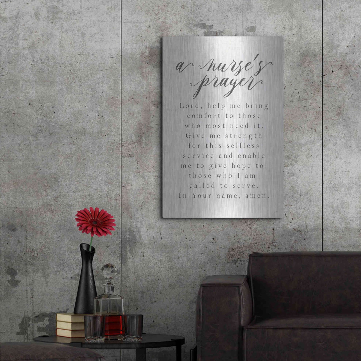Luxe Metal Art 'A Nurse's Prayer' by Lux + Me Designs, Metal Wall Art,24x36