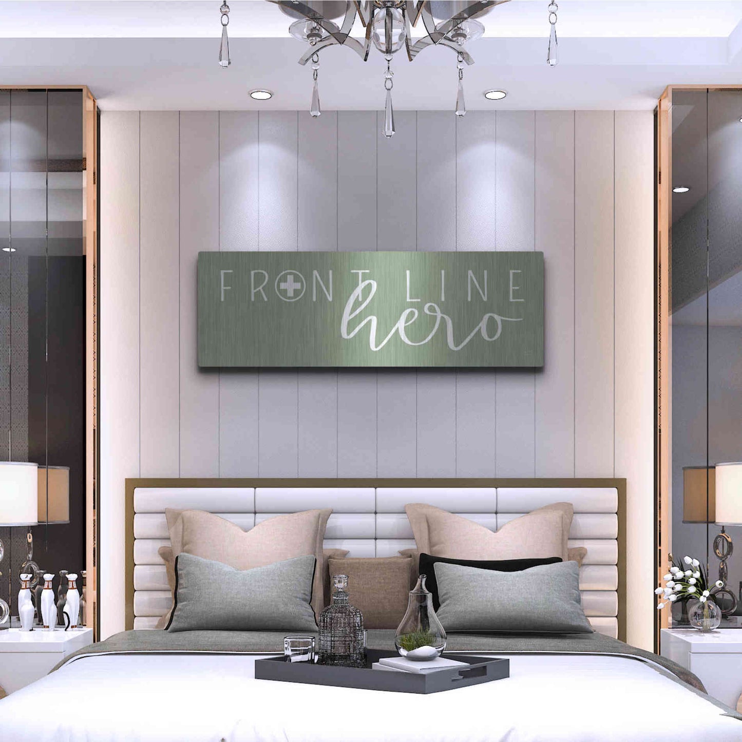 Luxe Metal Art 'Front Line Hero' by Lux + Me Designs, Metal Wall Art,48x16