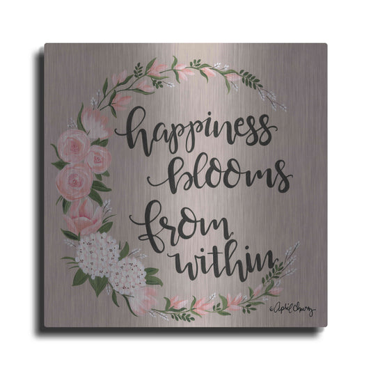 'Happiness Blooms from Within' by April Chavez, Metal Wall Art