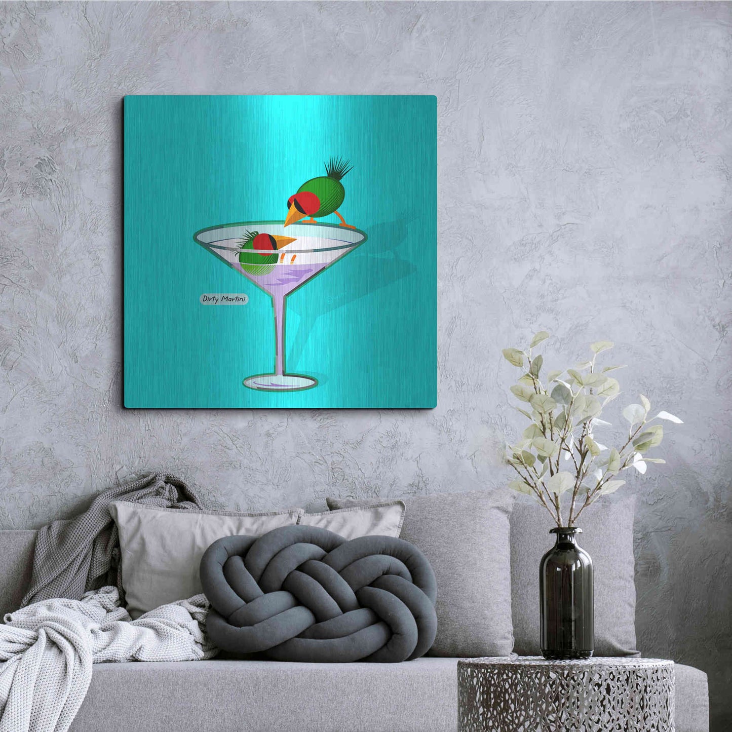 Luxe Metal Art 'Dirty Martini' by Chuck Wimmer, Metal Wall Art,36x36