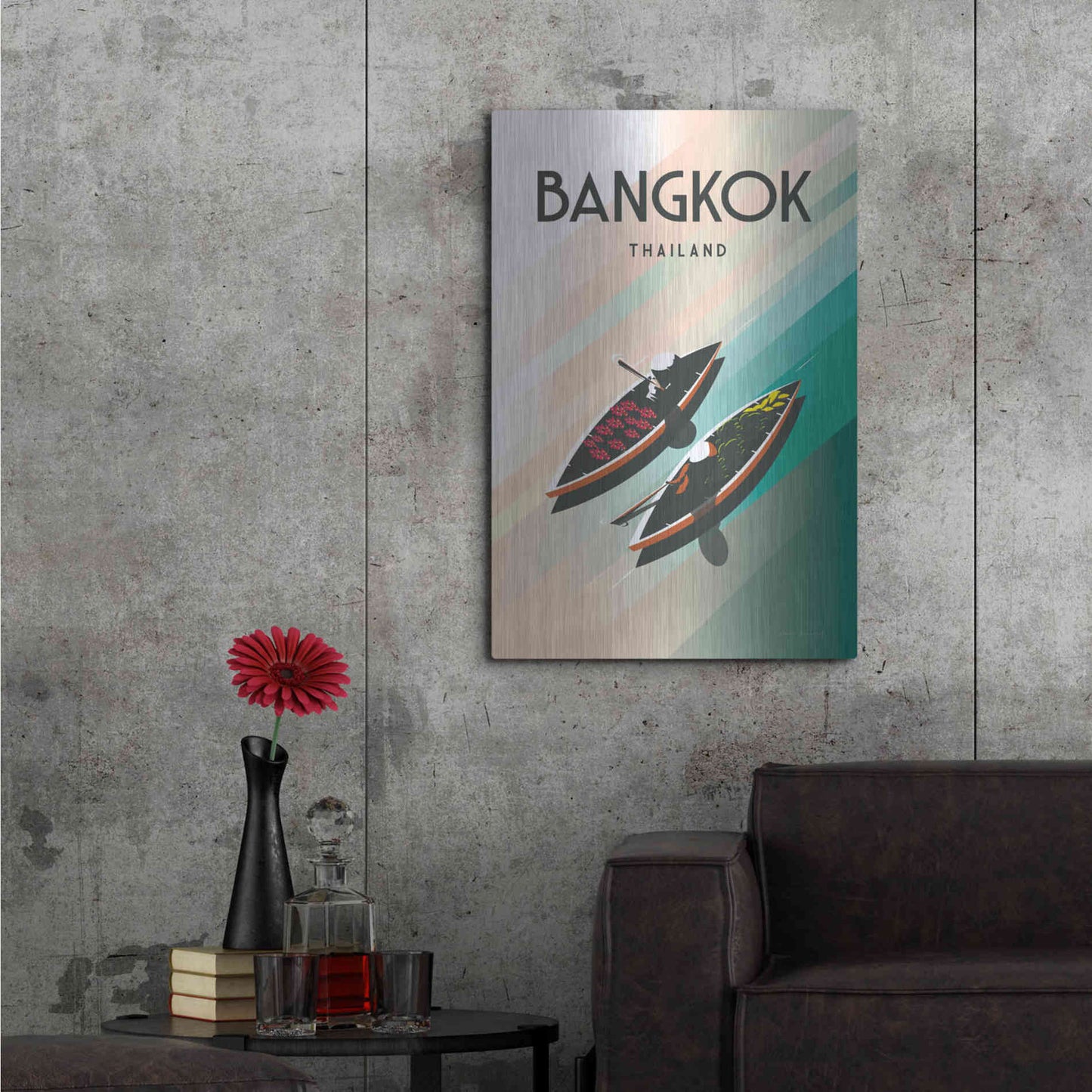 Luxe Metal Art 'Bangkok Thailand' by Omar Escalante, Metal Wall Art,24x36