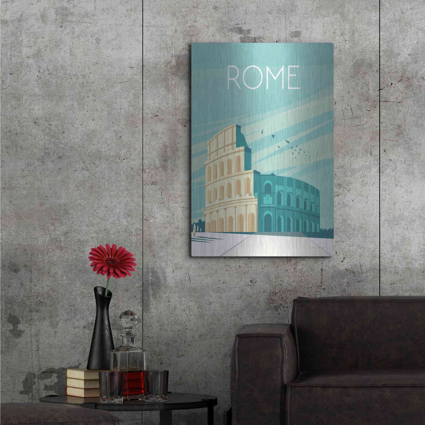 Luxe Metal Art 'Rome' by Omar Escalante, Metal Wall Art,24x36