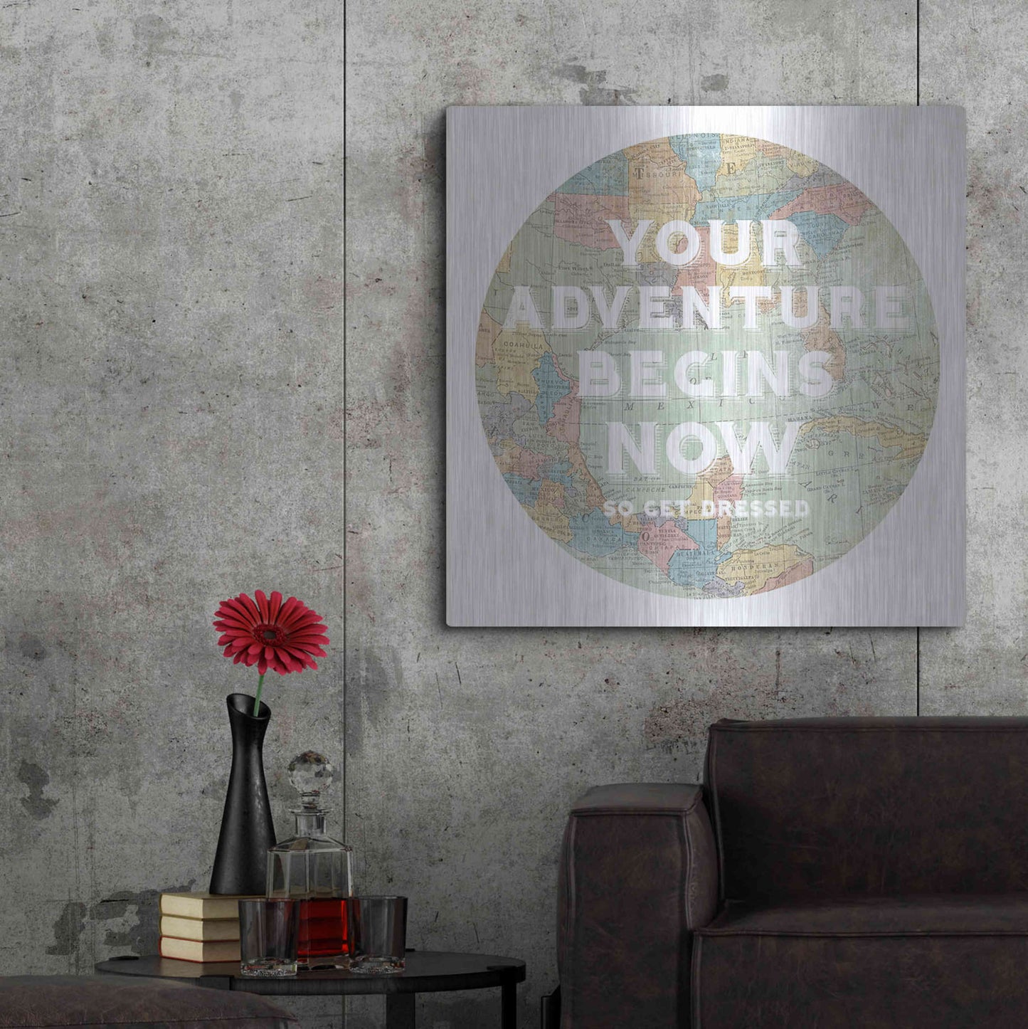 Luxe Metal Art 'Hemisphere I' by Sue Schlabach, Metal Wall Art,36x36