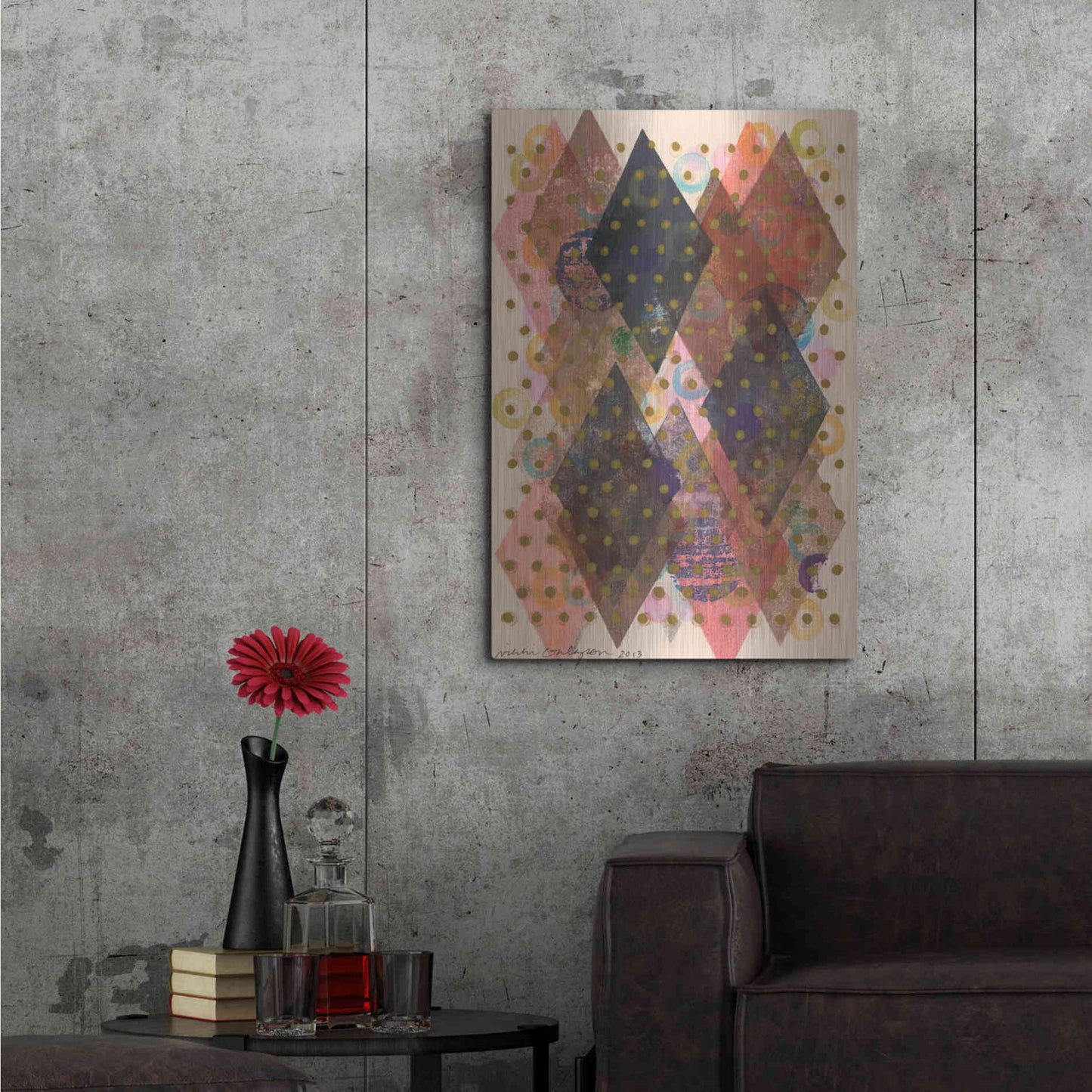 Luxe Metal Art 'Inked Triangles I' by Nikki Galapon, Metal Wall Art,24x36
