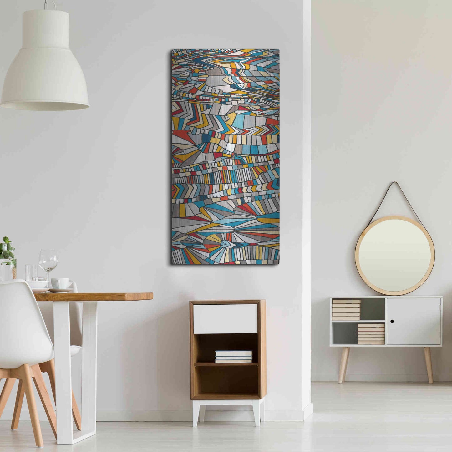 Luxe Metal Art 'Primary Grain I' by Nikki Galapon, Metal Wall Art,24x48